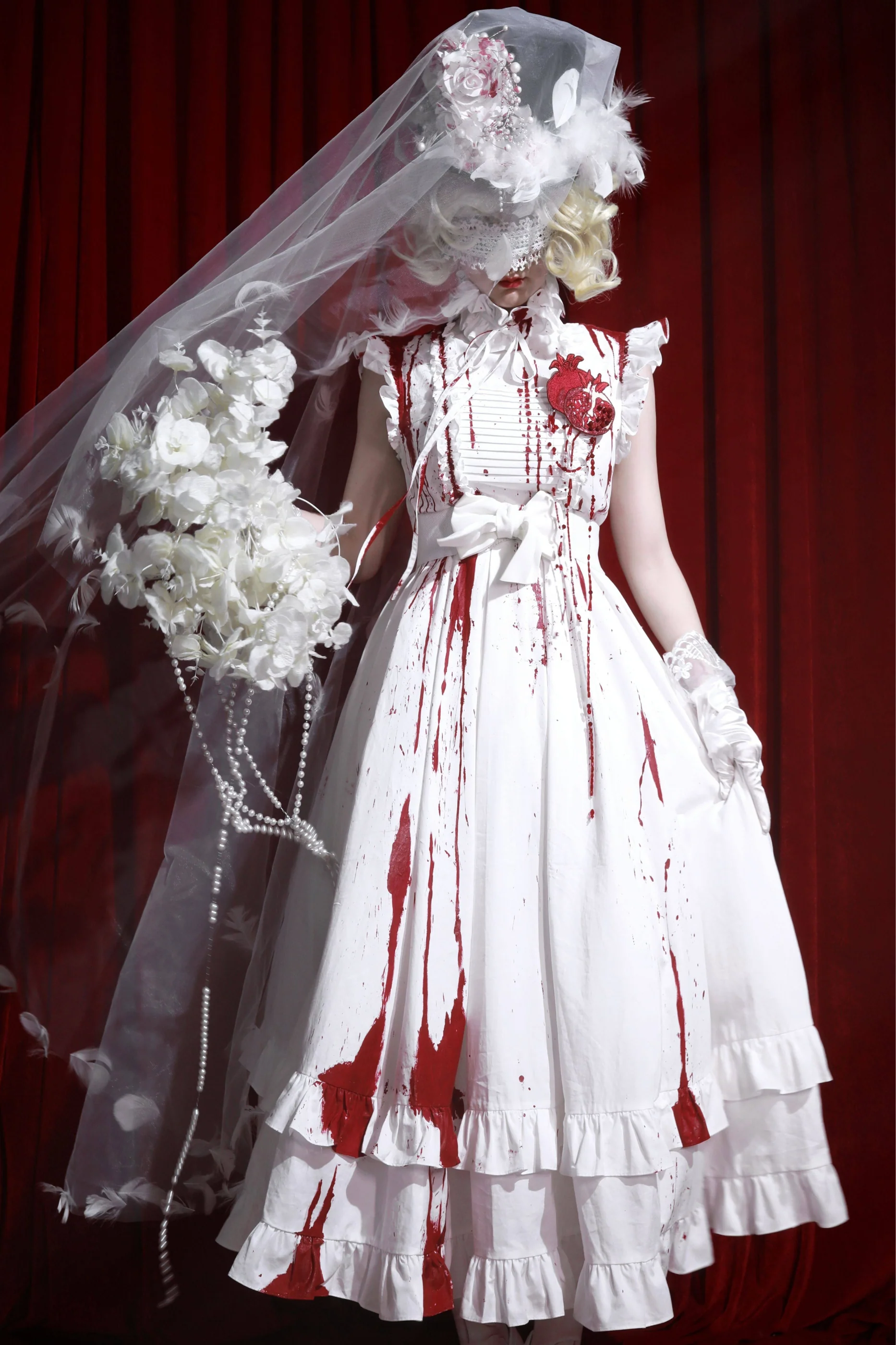 Pure Blood Lolita Dress + Headband + Brooch + Hat - Image 8