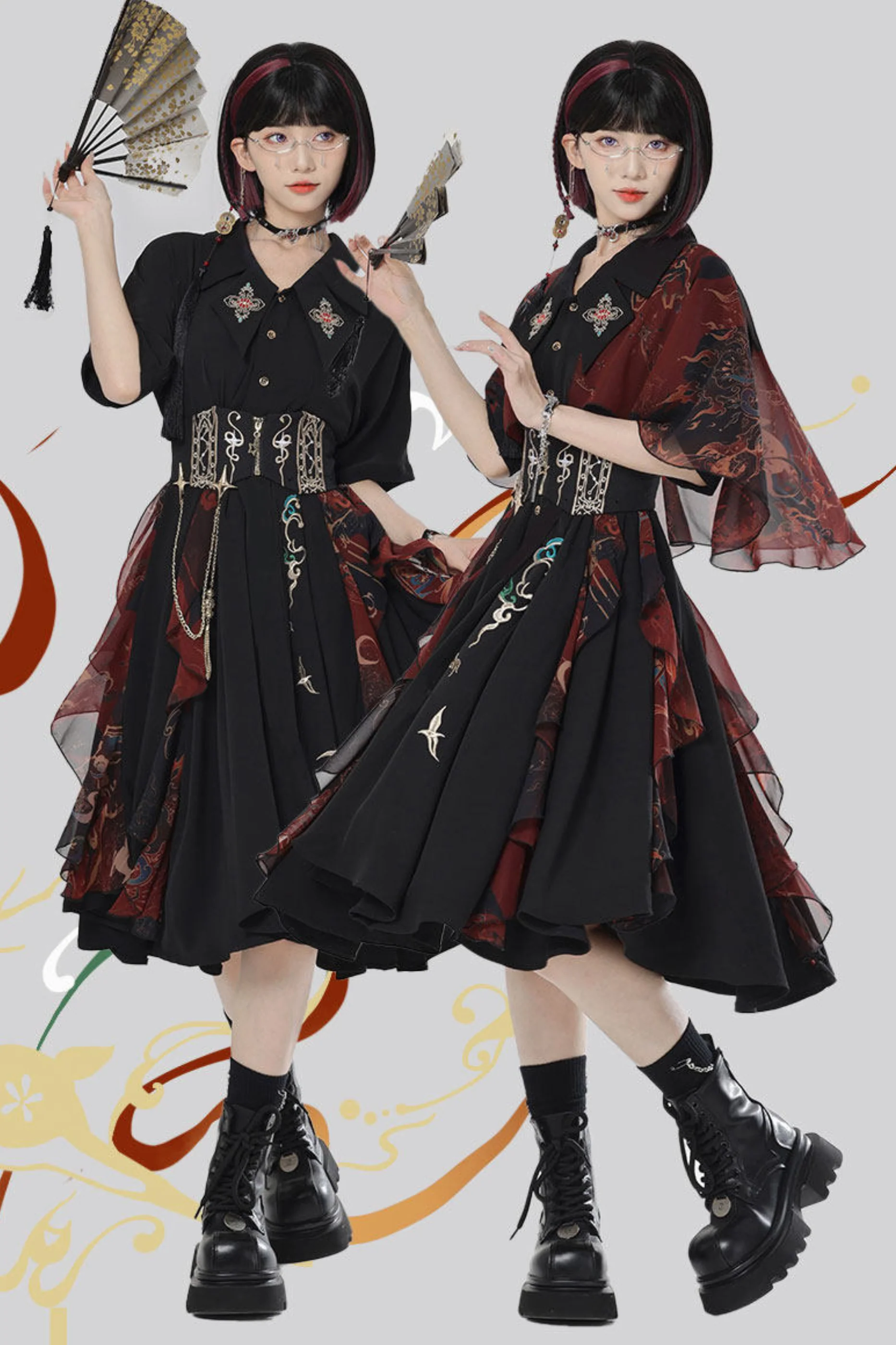 Chinese Embroidery Dress + Belt + Girdle - Image 2