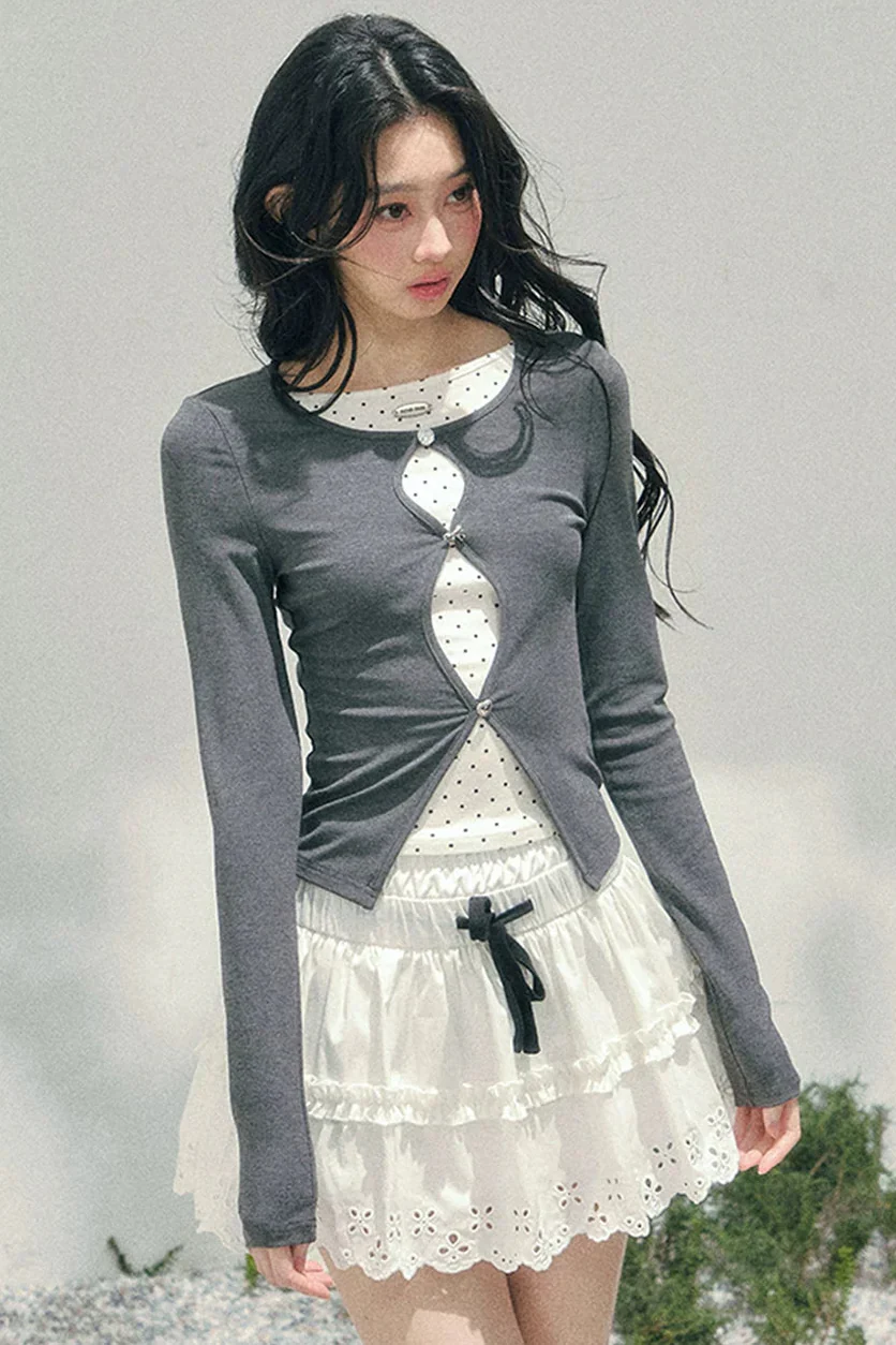 Dot Tight French Girl Top - Image 4