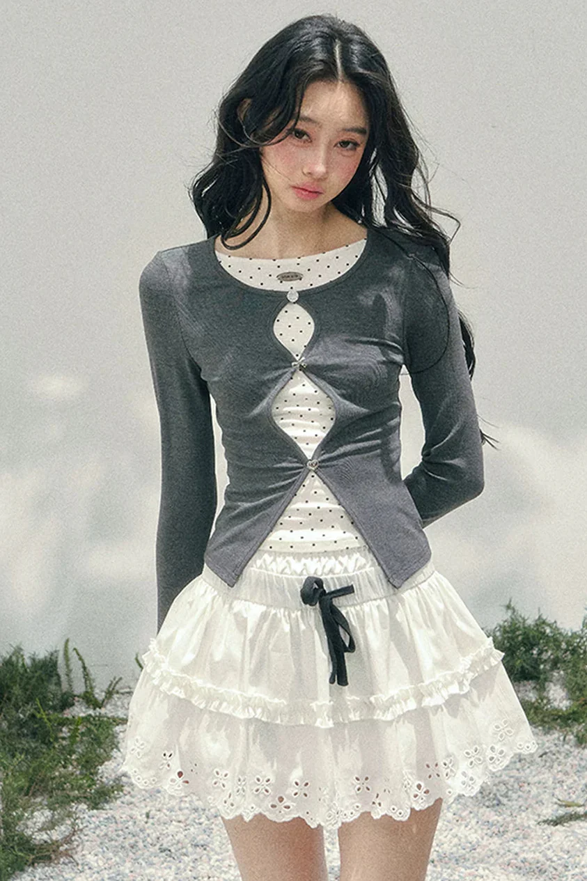 Dot Tight French Girl Top