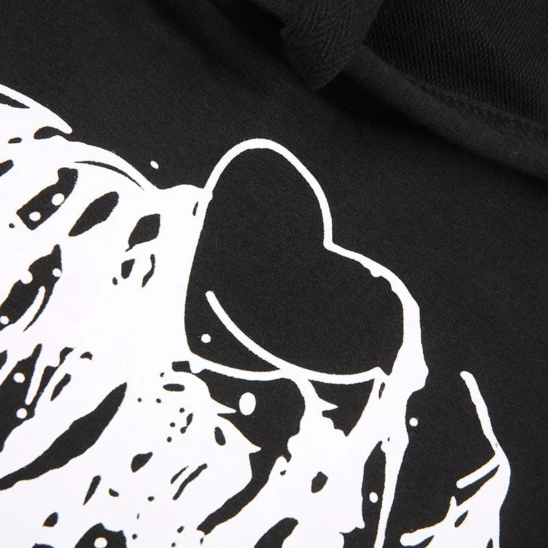 E-Girl Hardcore Print Gothic Crop Hoodie - Image 13