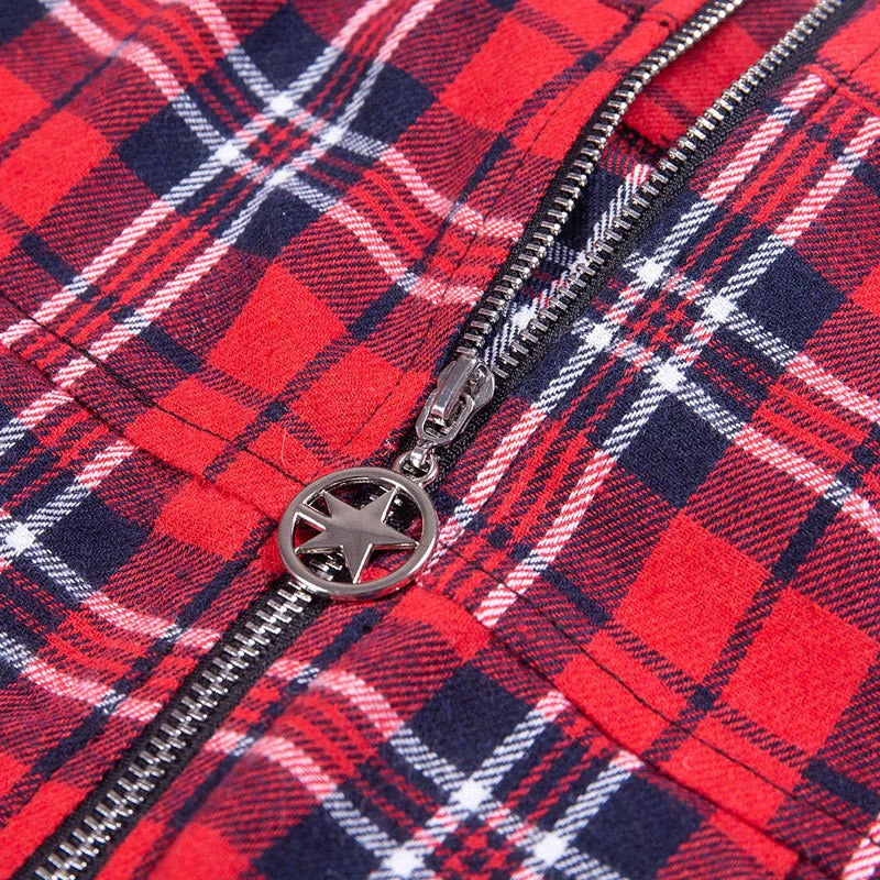 Egirl Punk Rock Red Plaid Skirt - Image 15