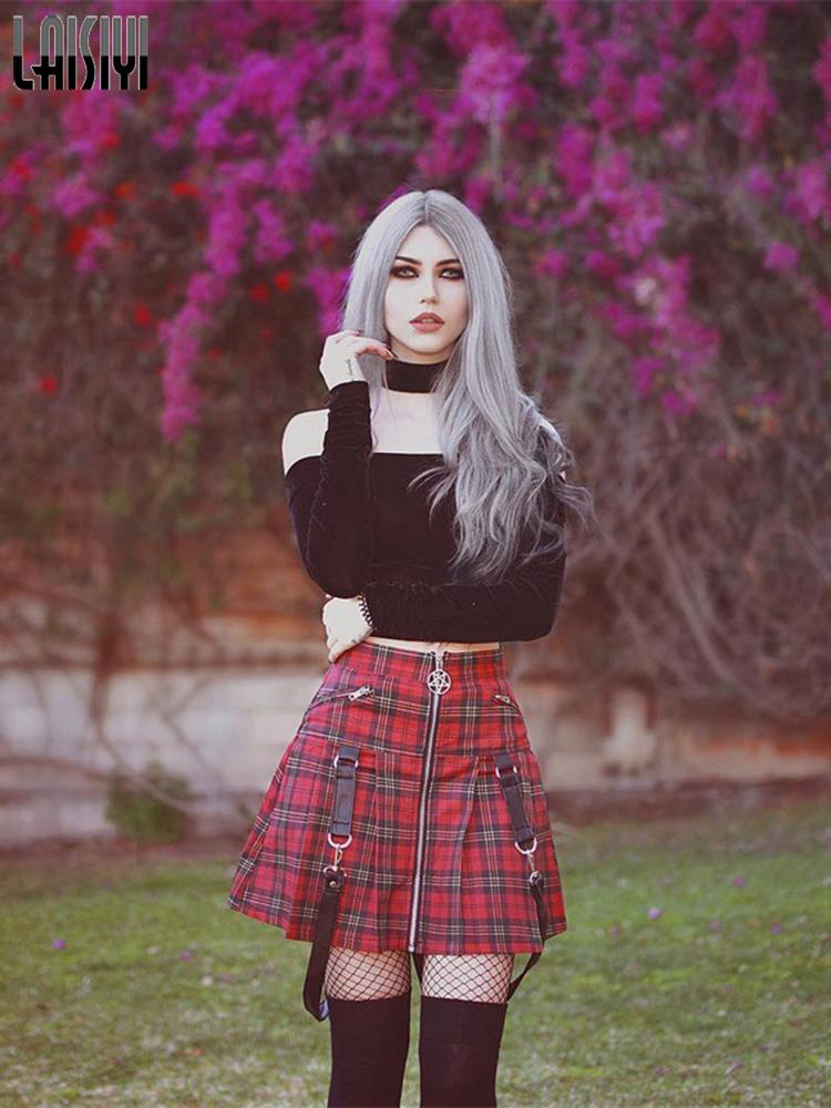 Egirl Punk Rock Red Plaid Skirt - Image 4