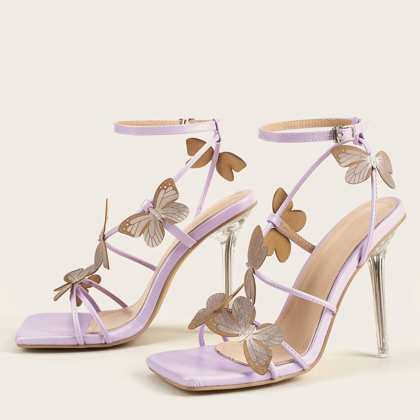 Elegant Fairy Butterfly Crystal Heel Sandals - Image 3