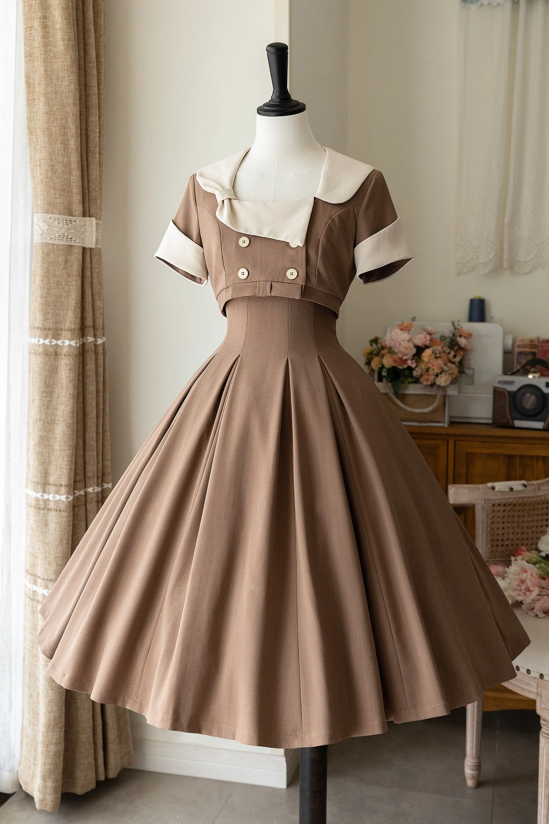 Elegant French Retro Flare Dress + Short Jacket - Image 11
