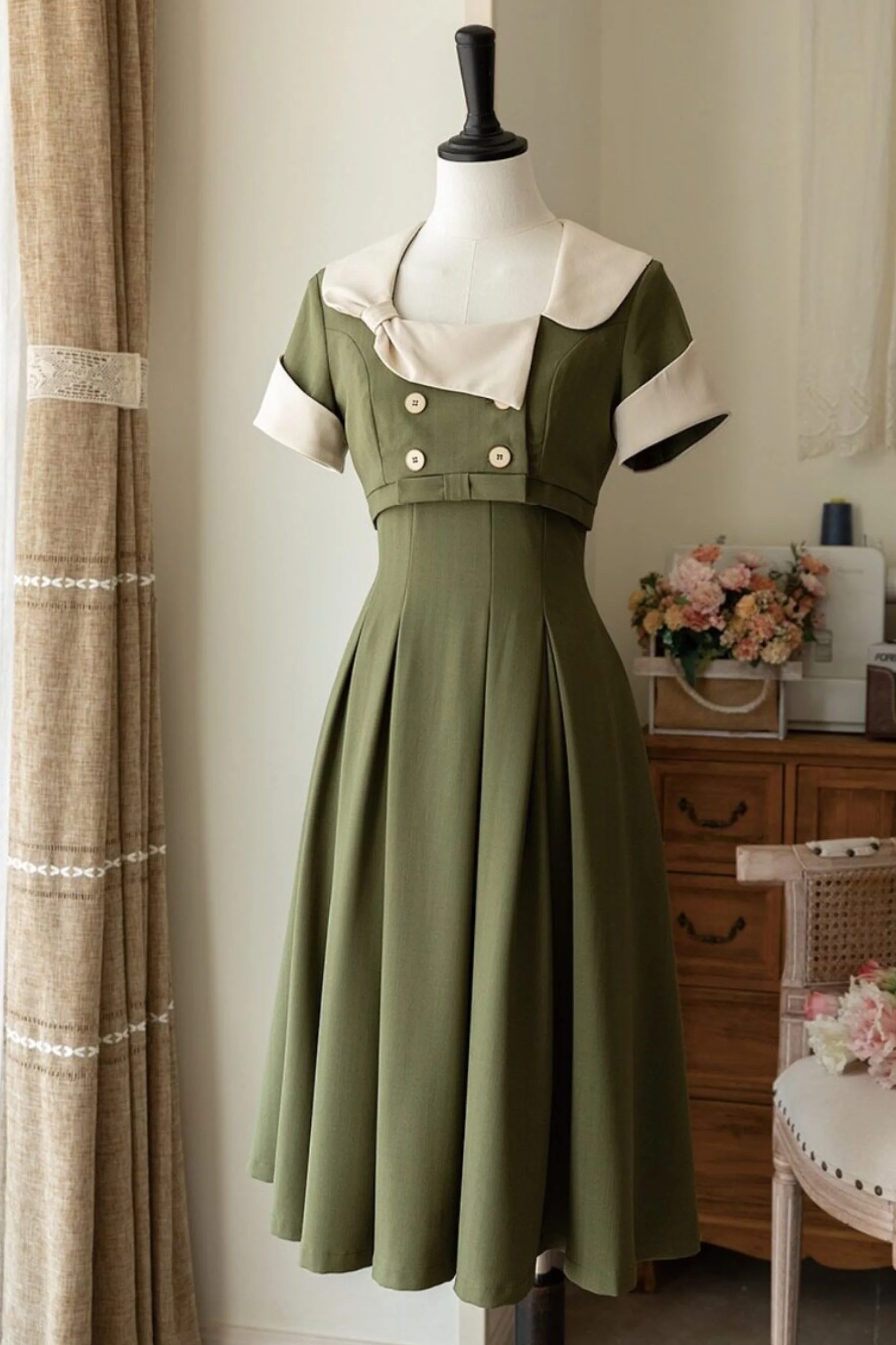 Elegant French Retro Flare Dress + Short Jacket - Image 3