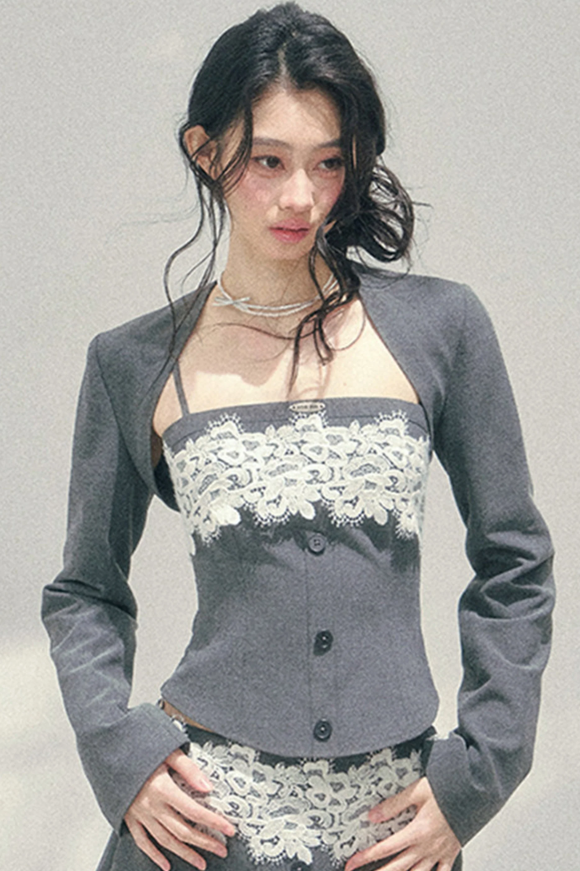 Elegant Lace Camisole Top + Shawl + Culottes
