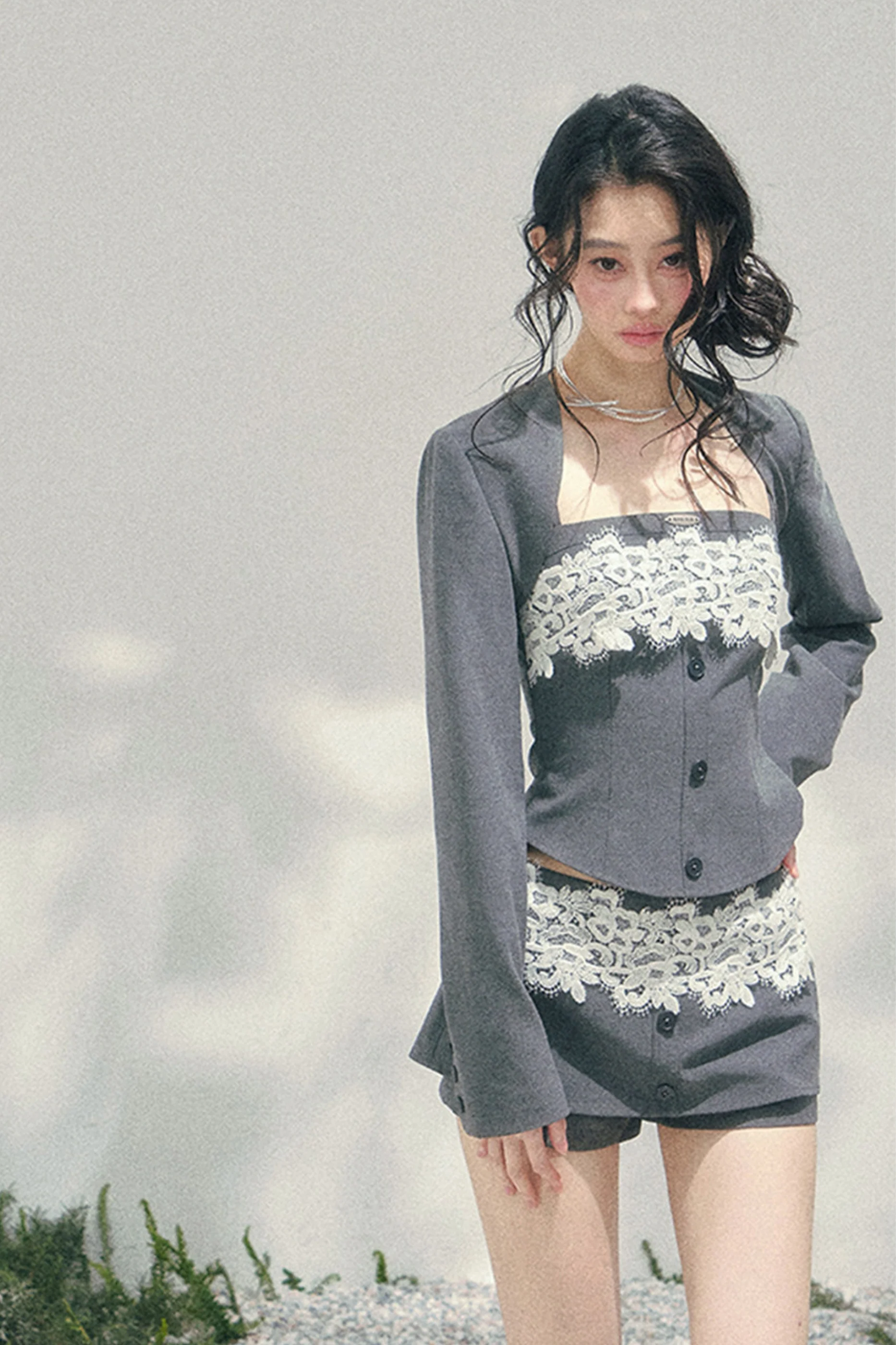 Elegant Lace Camisole Top + Shawl + Culottes - Image 6