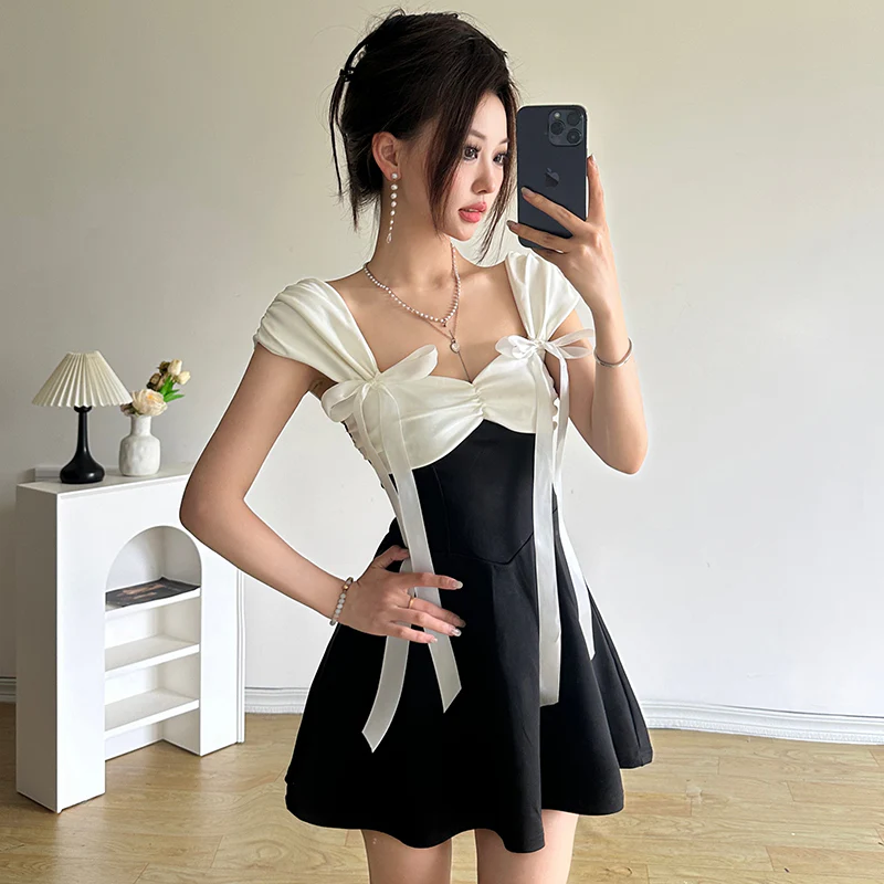 Elegant Puffy Dark Coquette Dress - Image 4