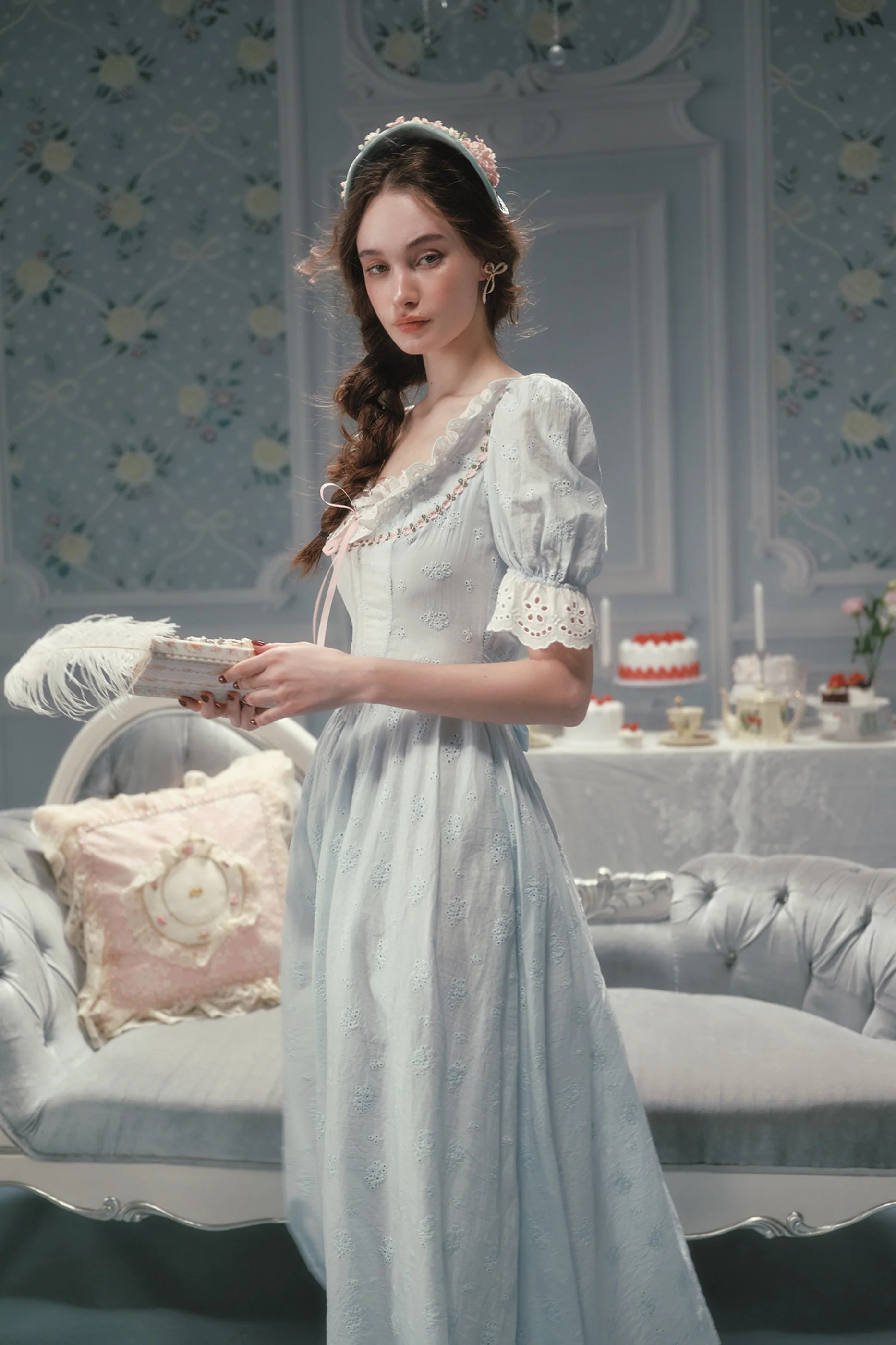 Élysée Cotton Fishbone Dress - Image 2