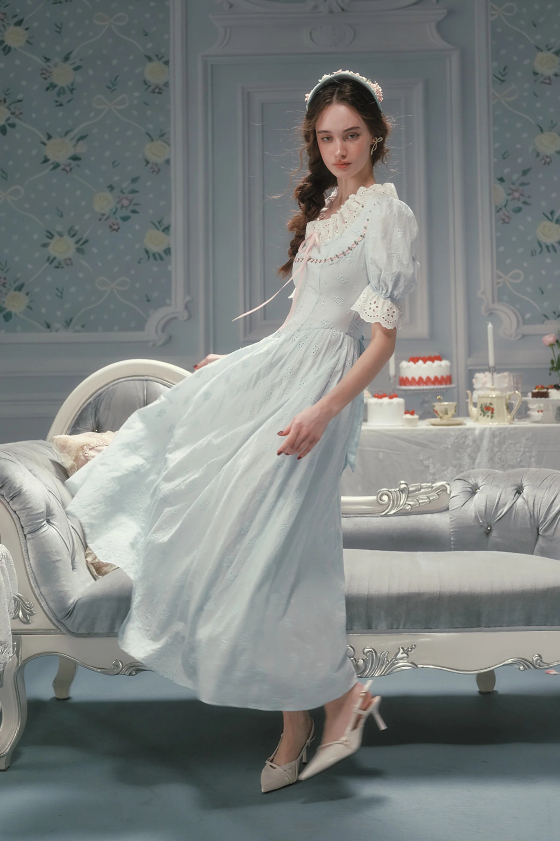 Élysée Cotton Fishbone Dress - Image 3
