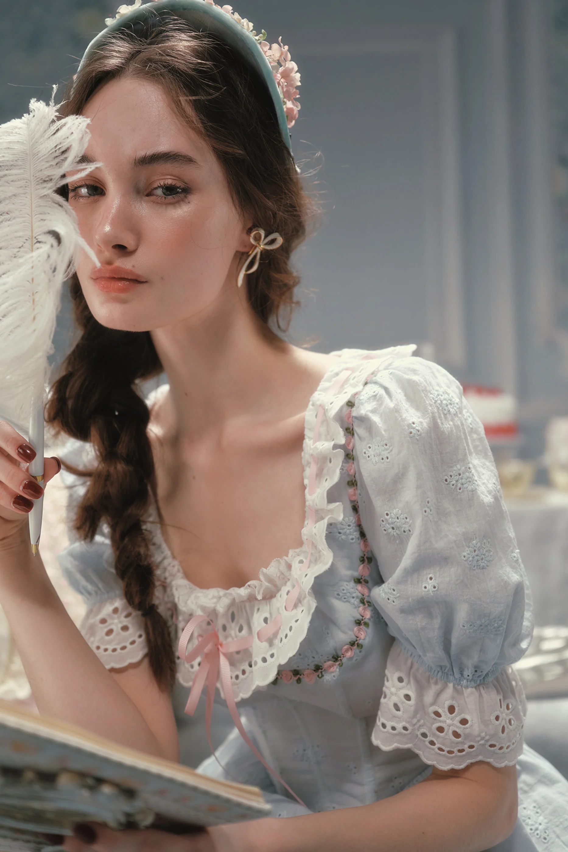Élysée Cotton Fishbone Dress - Image 10