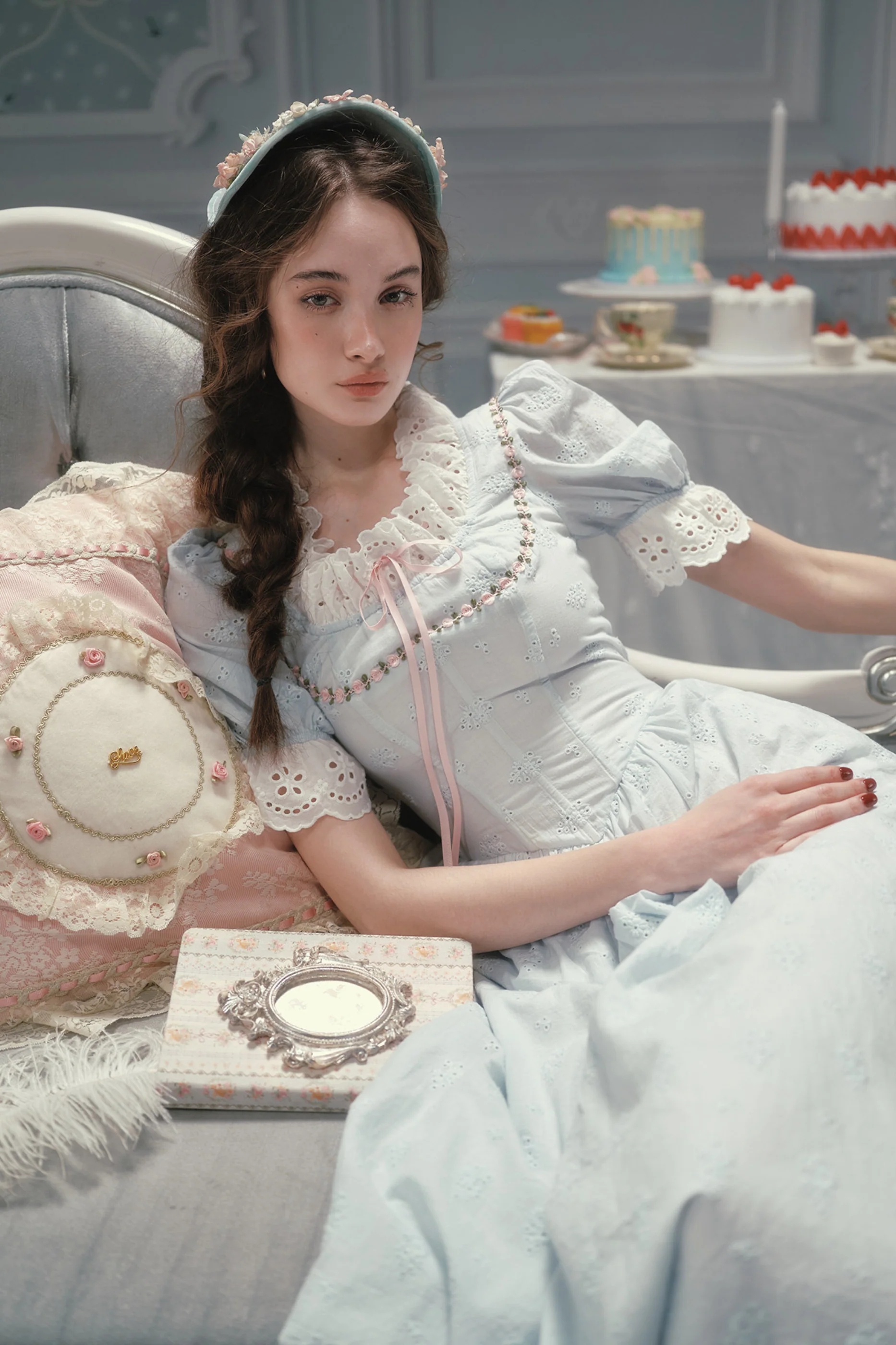 Élysée Cotton Fishbone Dress - Image 6