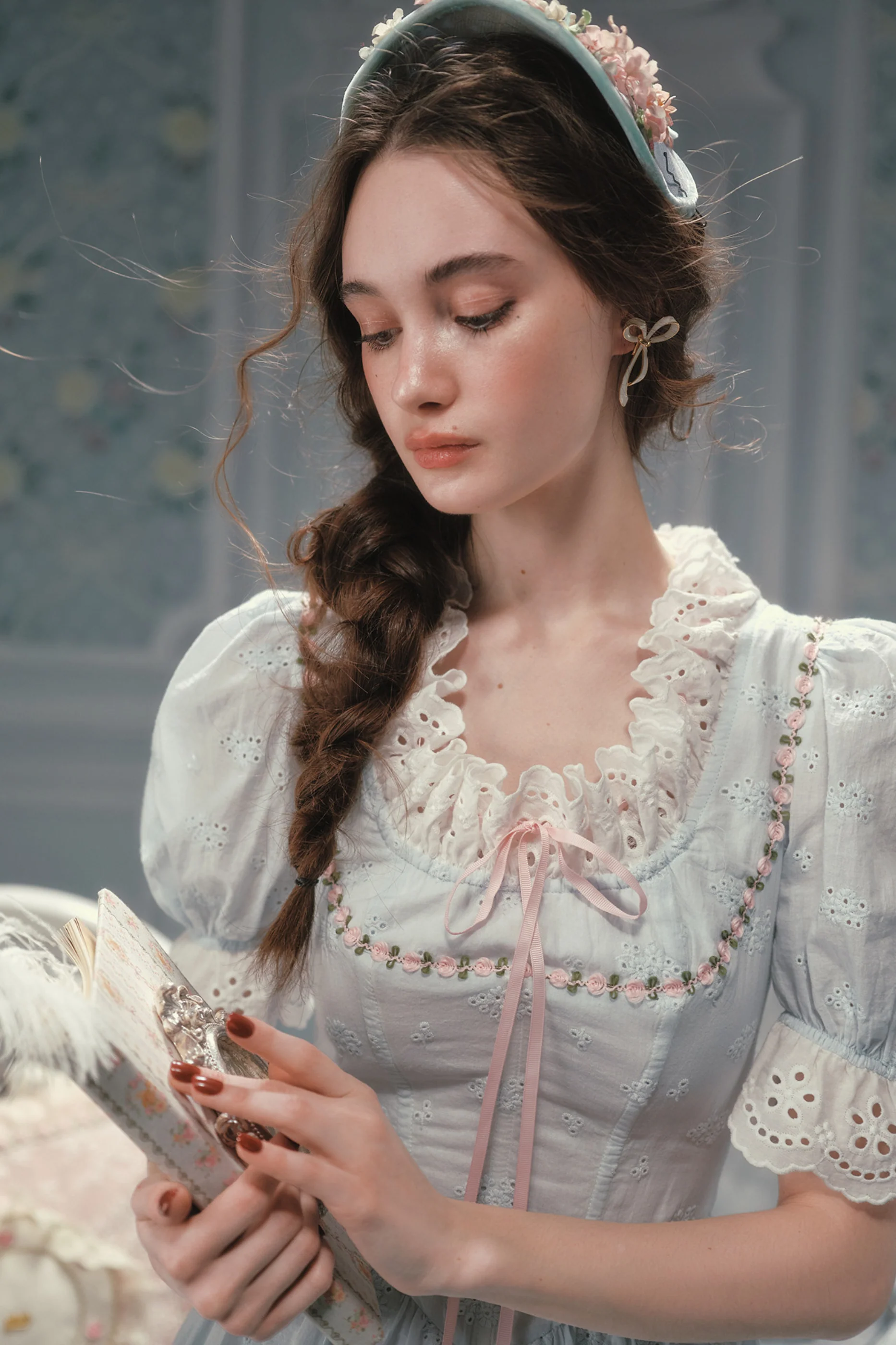 Élysée Cotton Fishbone Dress - Image 8