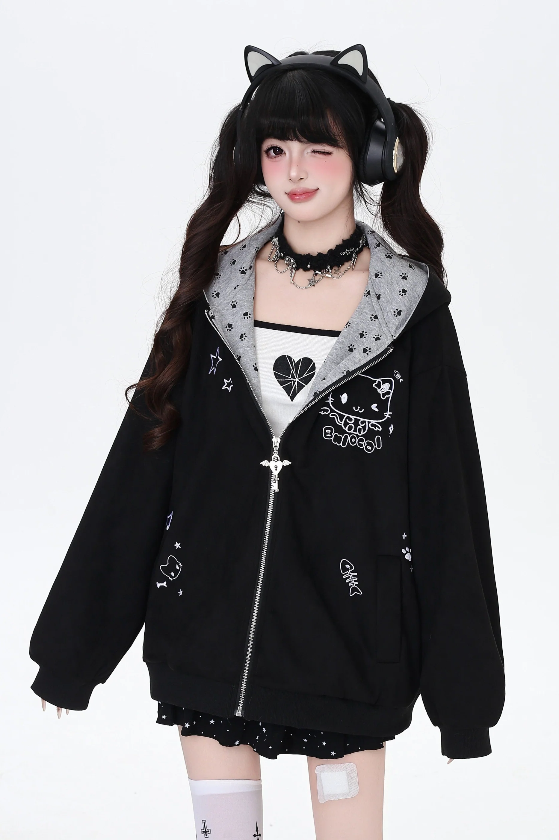 Subculture Cat Ear Hooded Jacket - Image 15