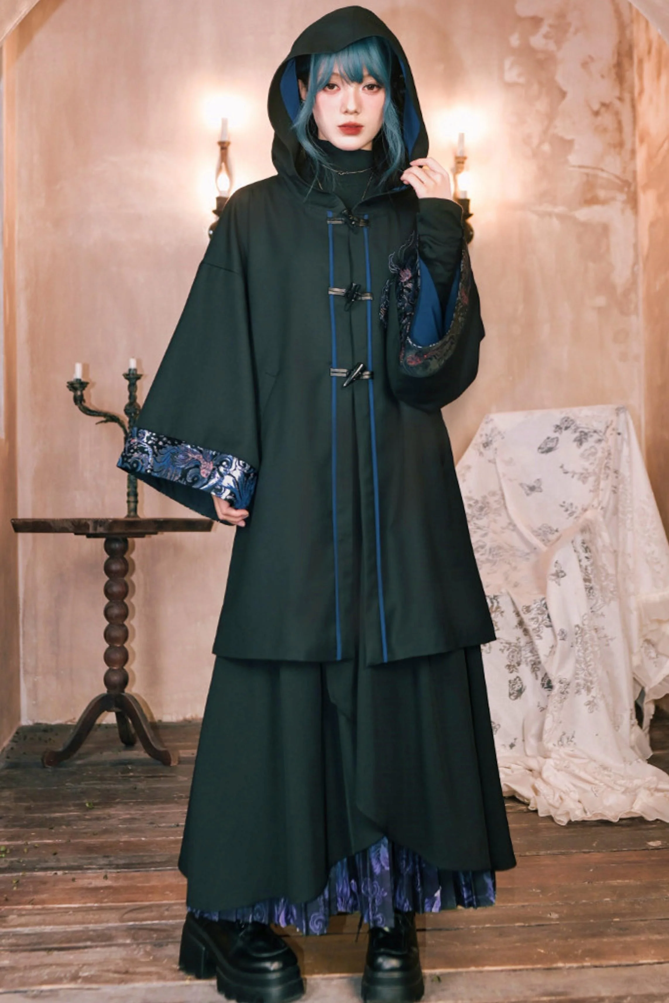 Edgy Hood Cape Coat - Image 3