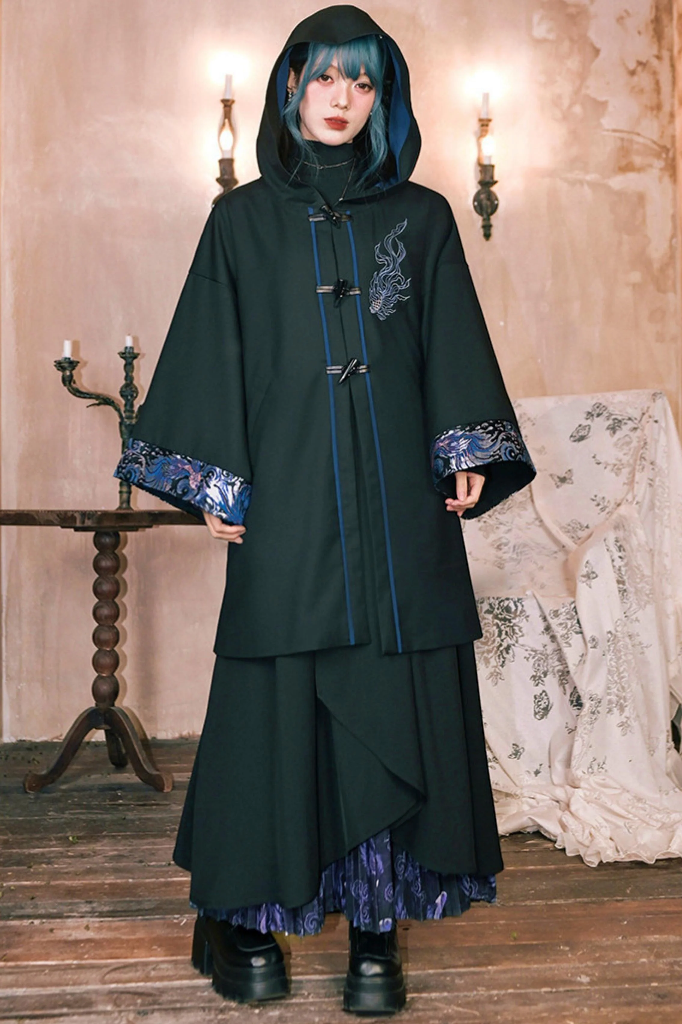 Edgy Hood Cape Coat - Image 4