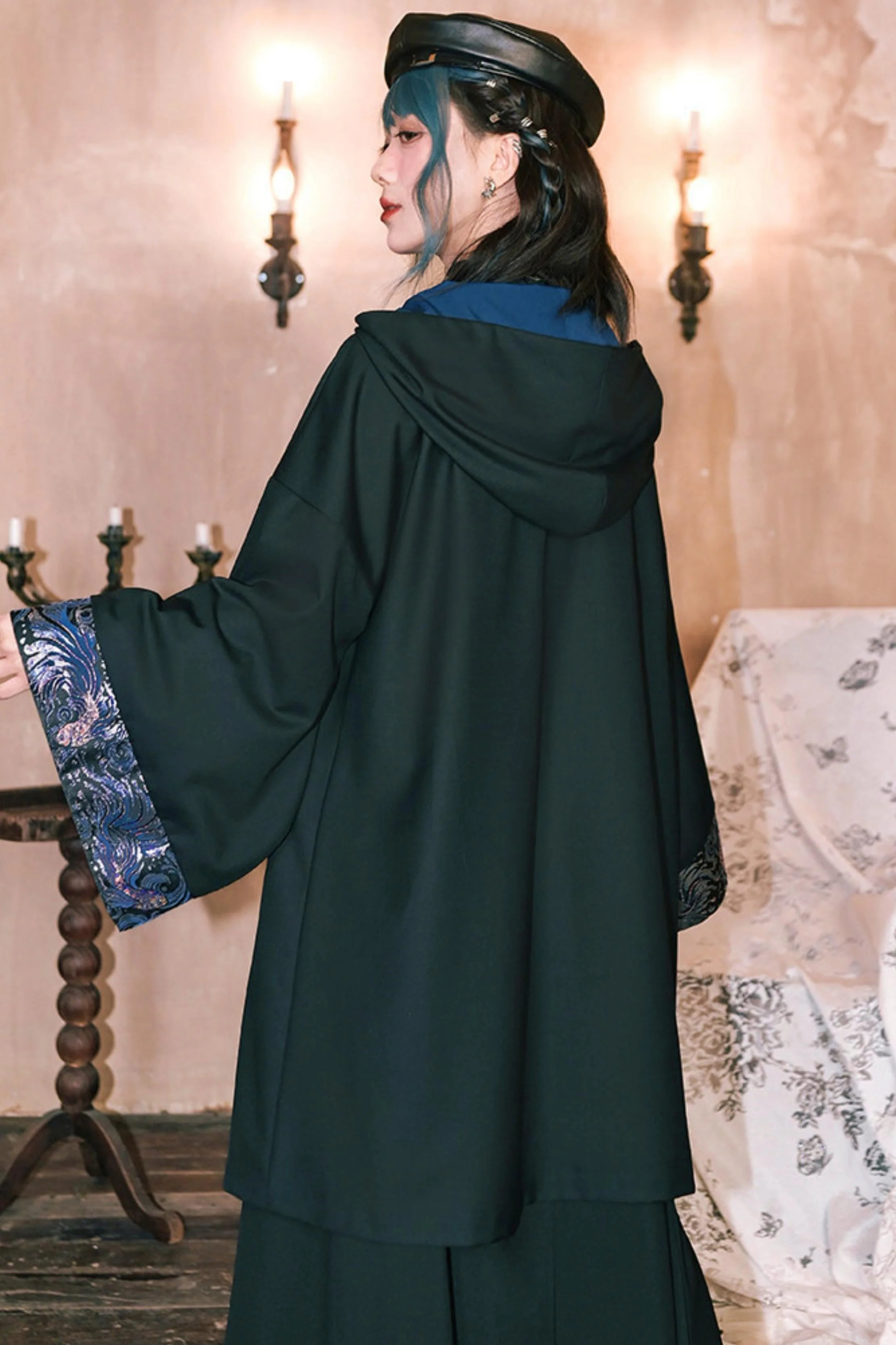 Edgy Hood Cape Coat - Image 14