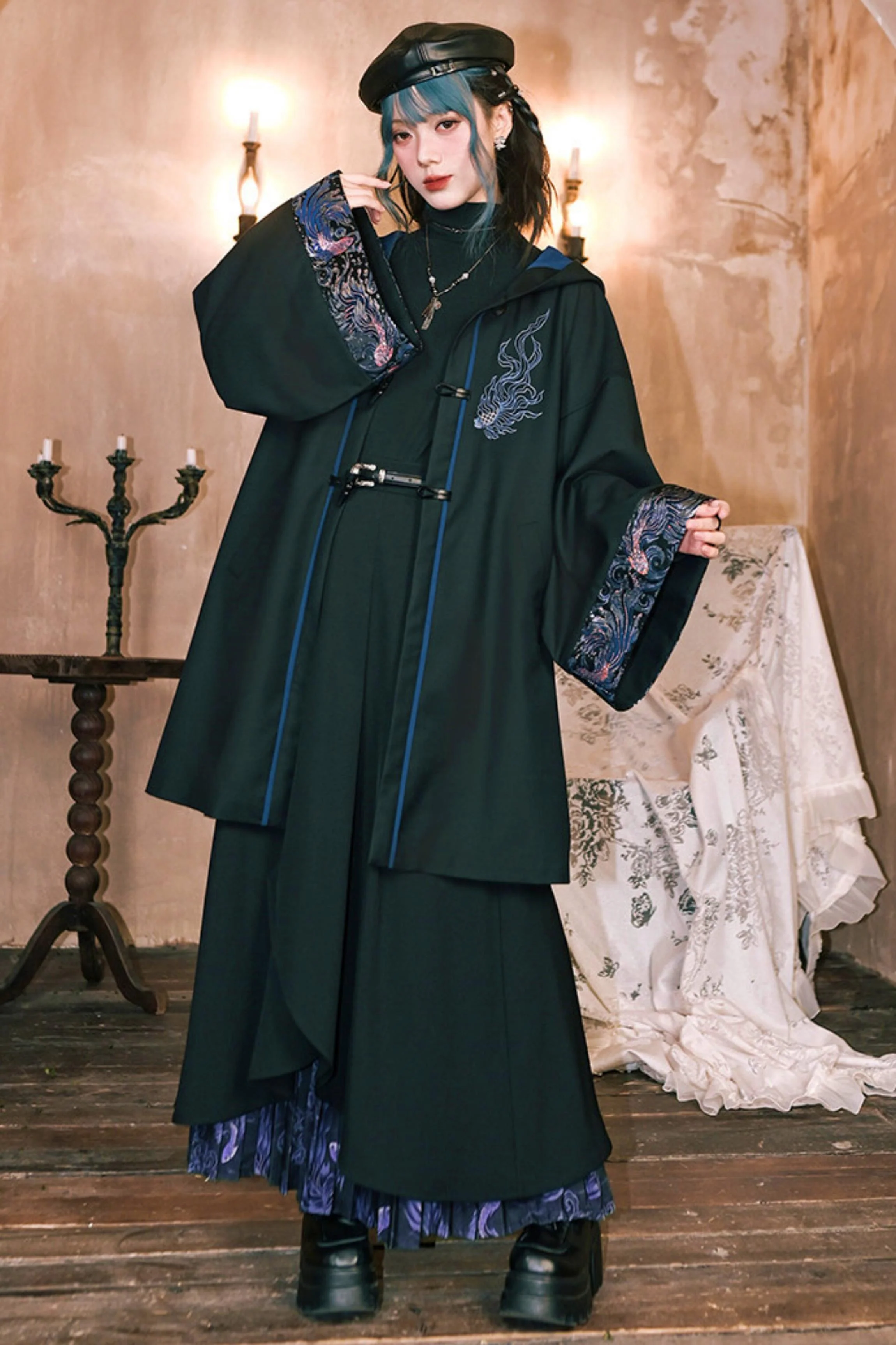 Edgy Hood Cape Coat - Image 9