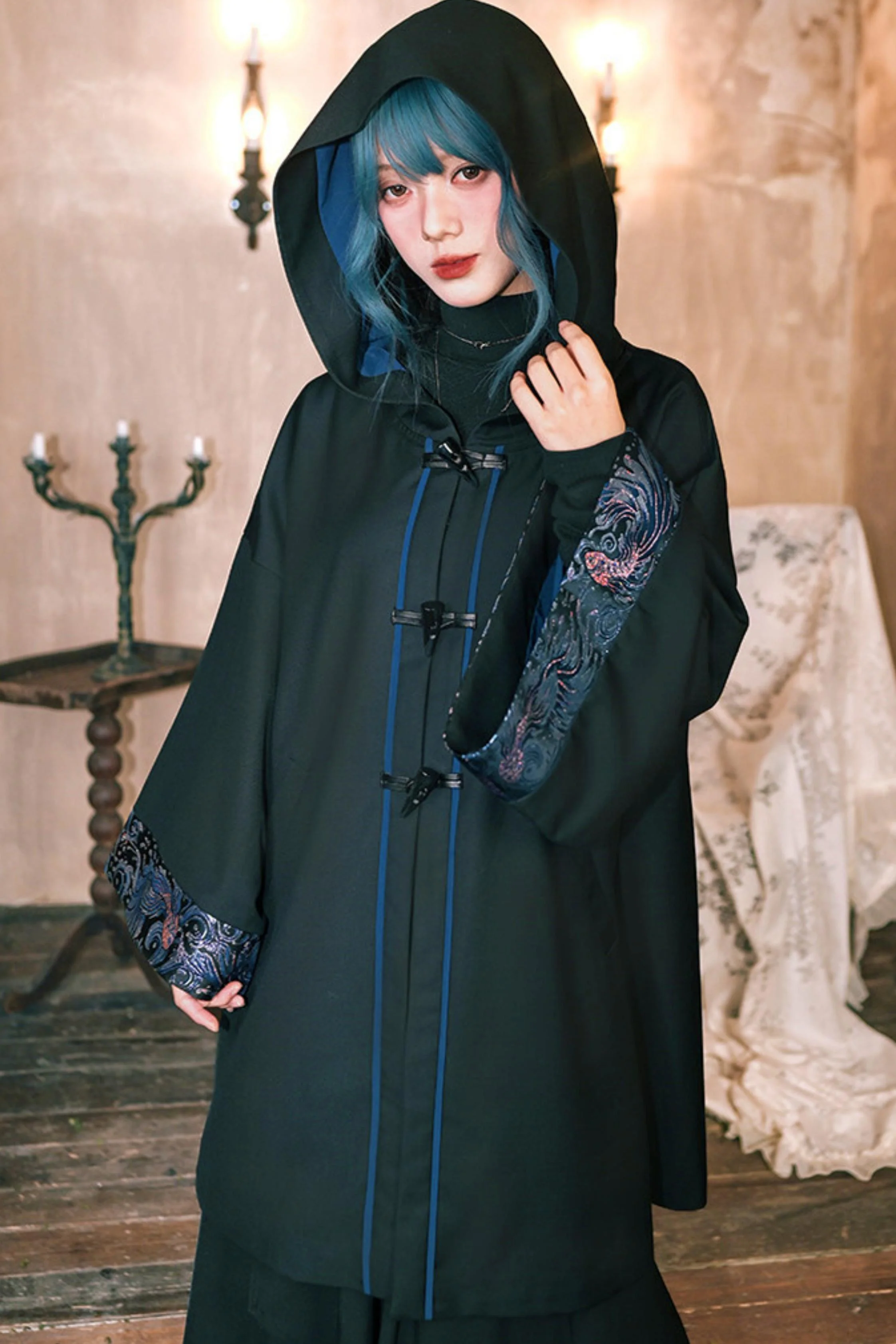Edgy Hood Cape Coat - Image 2
