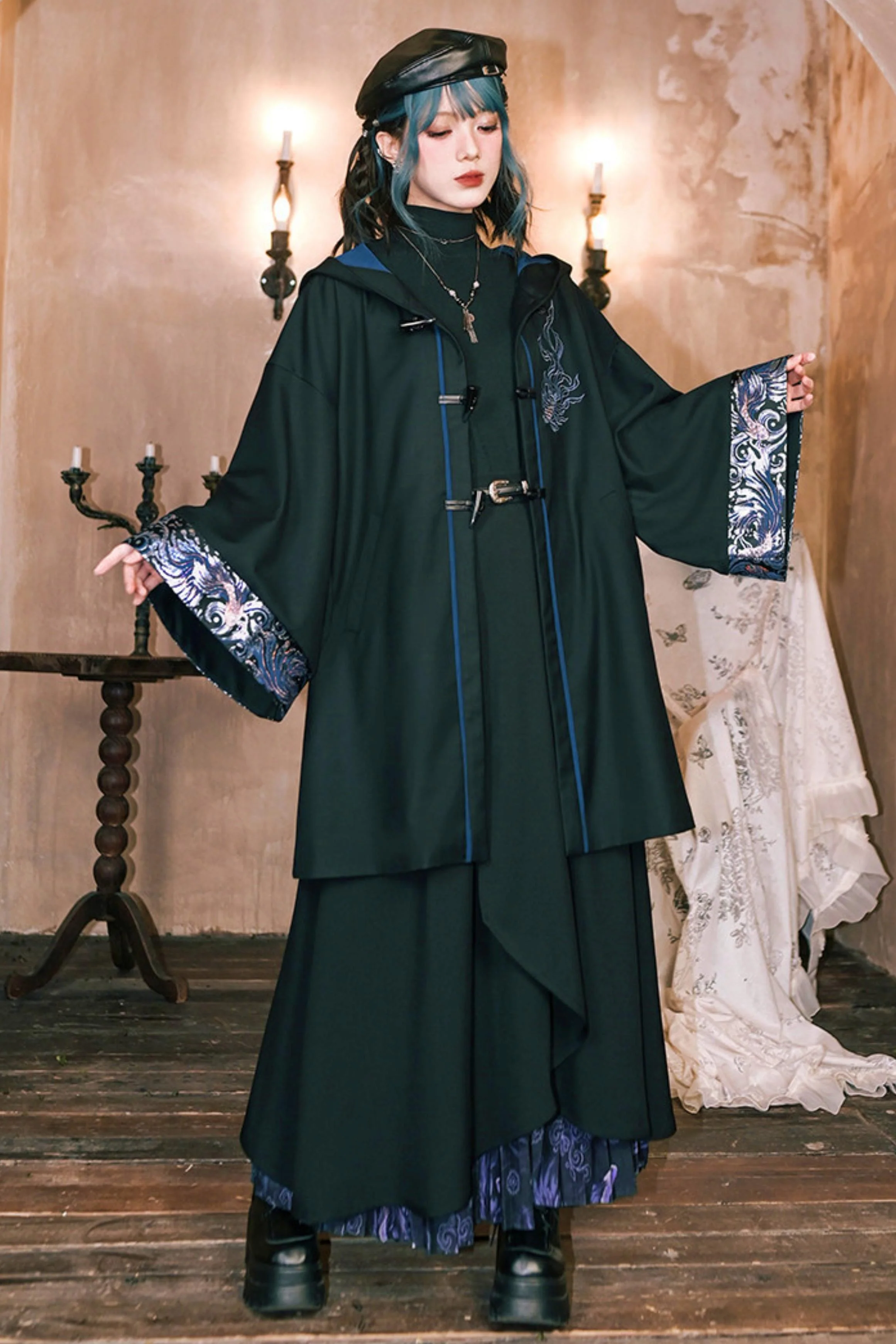 Edgy Hood Cape Coat - Image 8