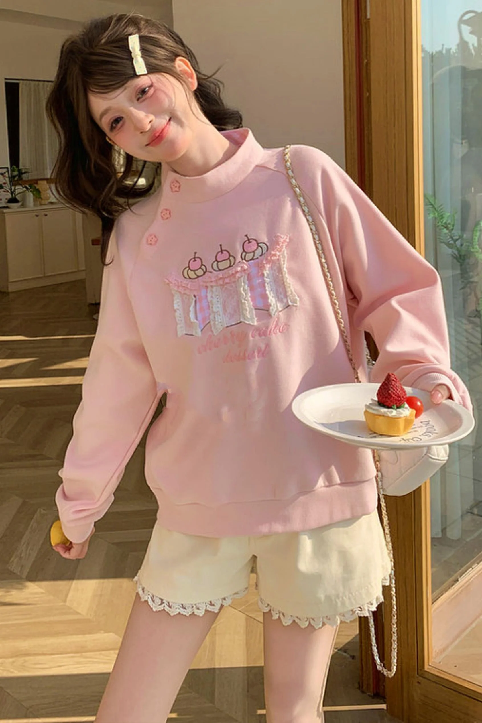 Embroidered Mori Girl Sweatshirt - Image 11