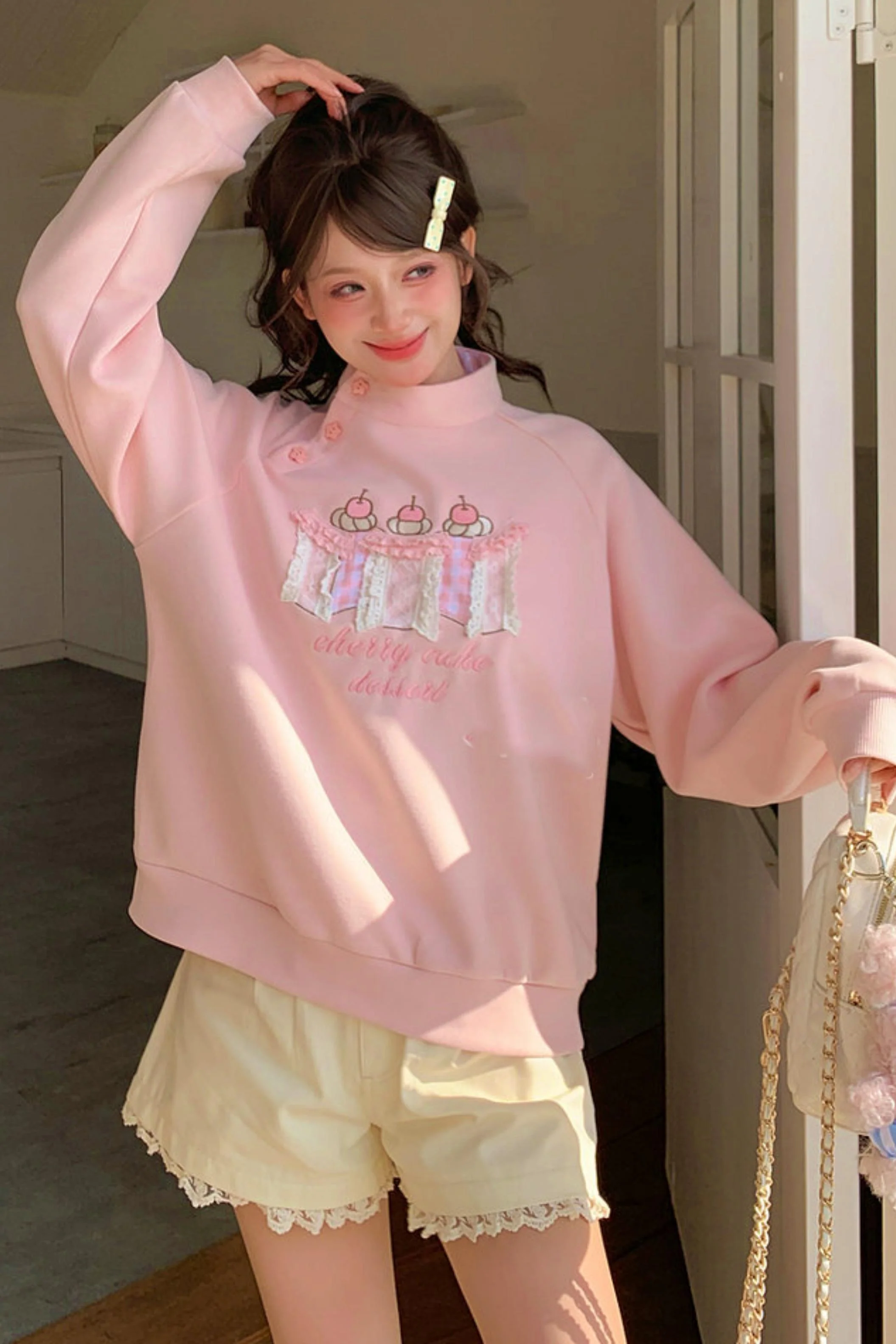 Embroidered Mori Girl Sweatshirt - Image 3