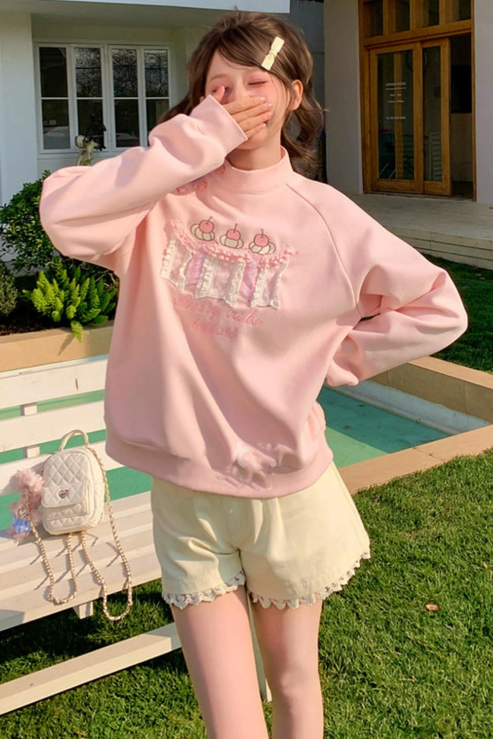 Embroidered Mori Girl Sweatshirt - Image 4