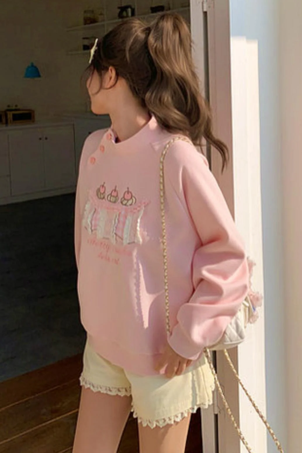 Embroidered Mori Girl Sweatshirt - Image 7