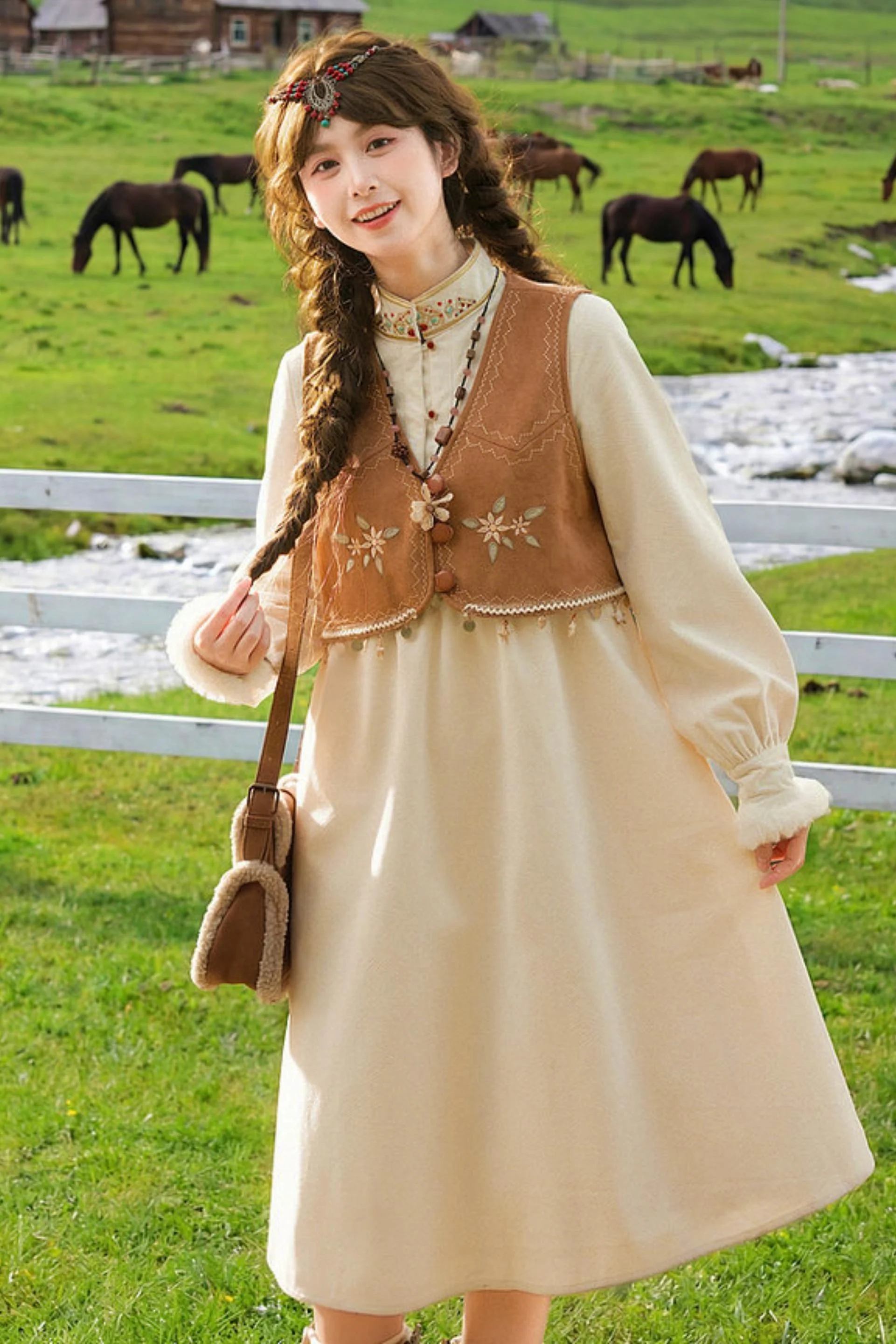 Embroidered Mori Long Dress - Image 6