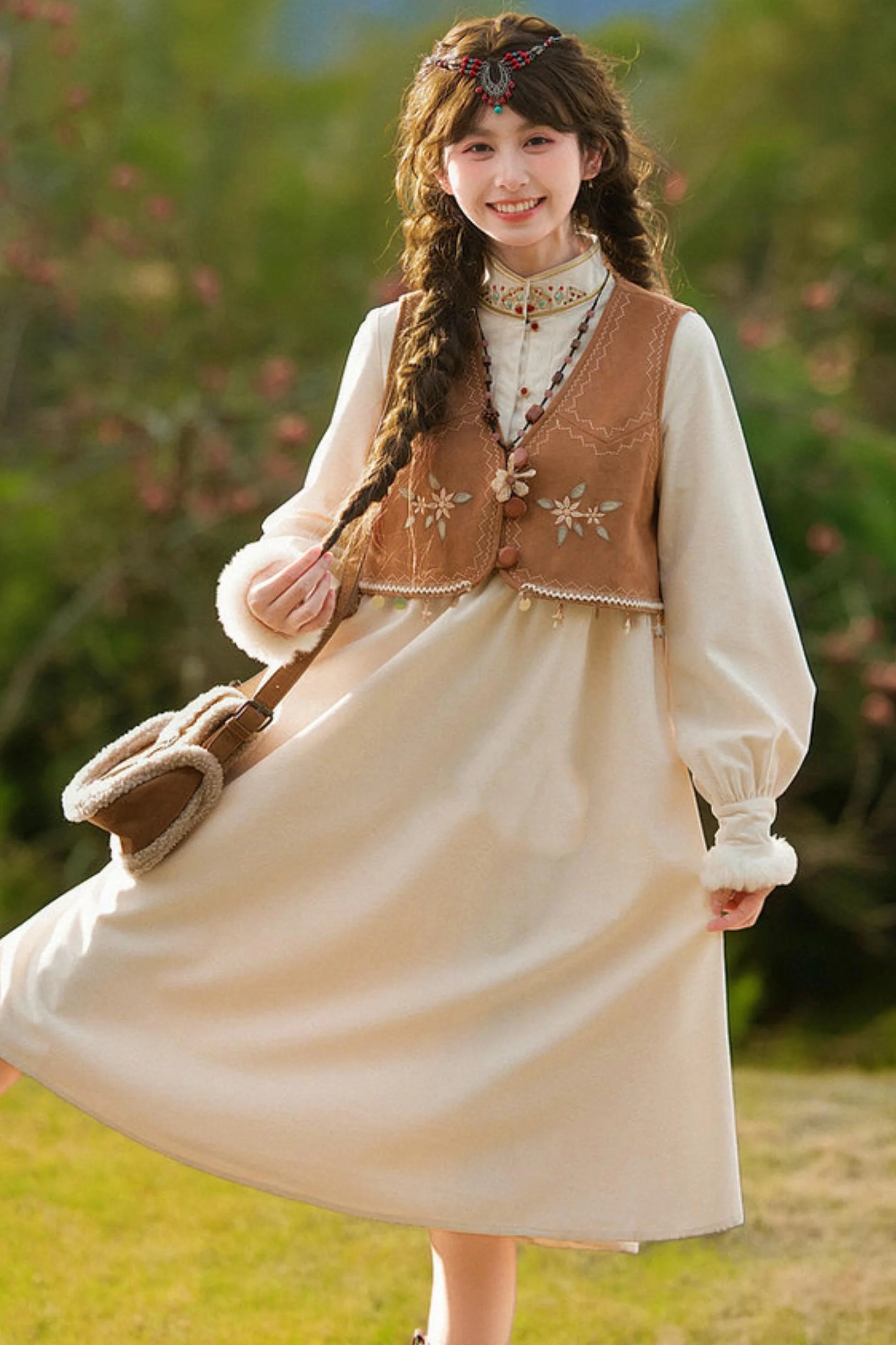 Embroidered Mori Long Dress - Image 7