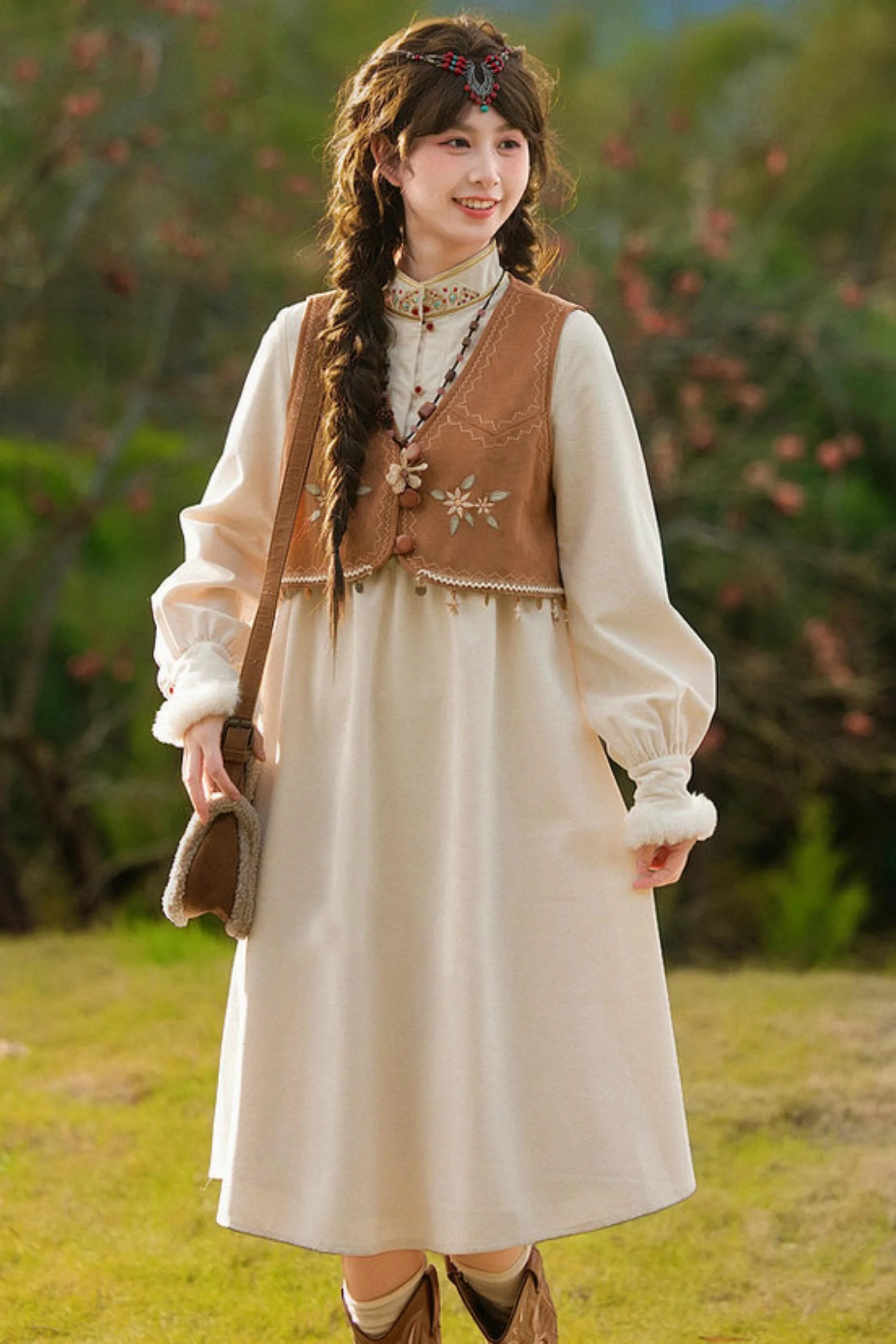 Embroidered Mori Long Dress - Image 8