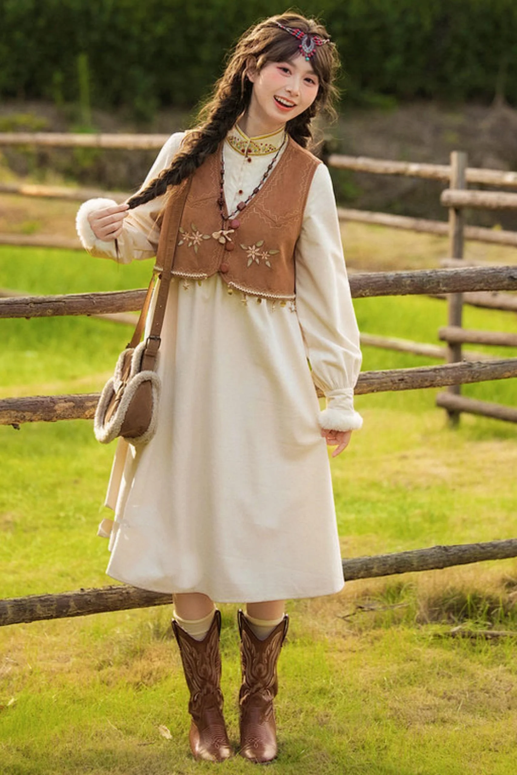Embroidered Mori Long Dress - Image 9