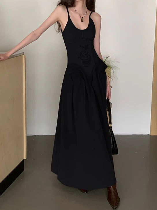 Embroidery Slim Waist Cut Dress - Image 4