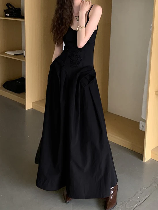 Embroidery Slim Waist Cut Dress - Image 5