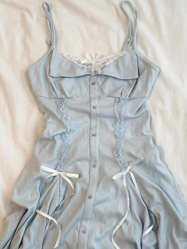 Fairy Blue Bow Straps Dress - Image 2