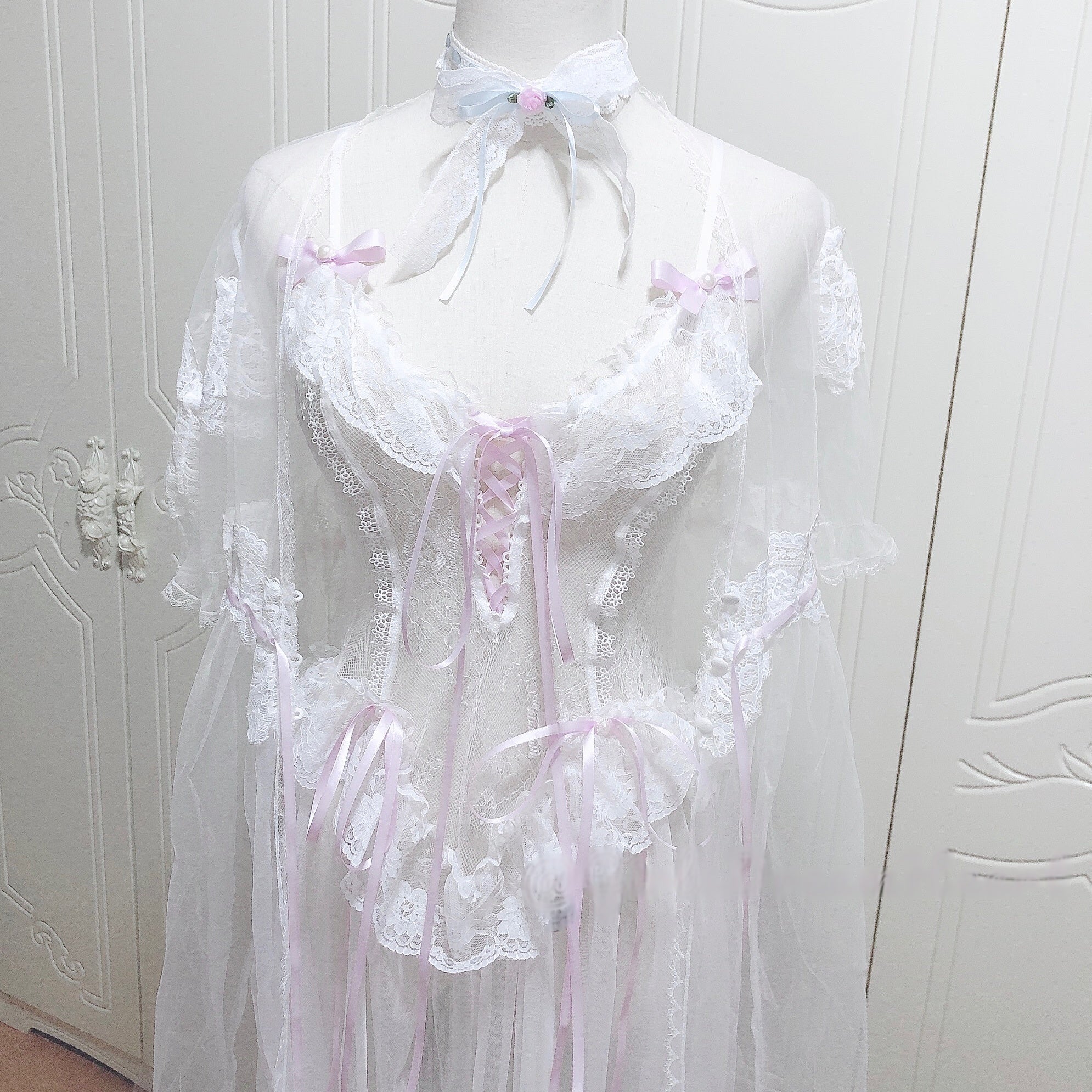 Fairy Coquette Mesh Lace Gown Dress - Image 3