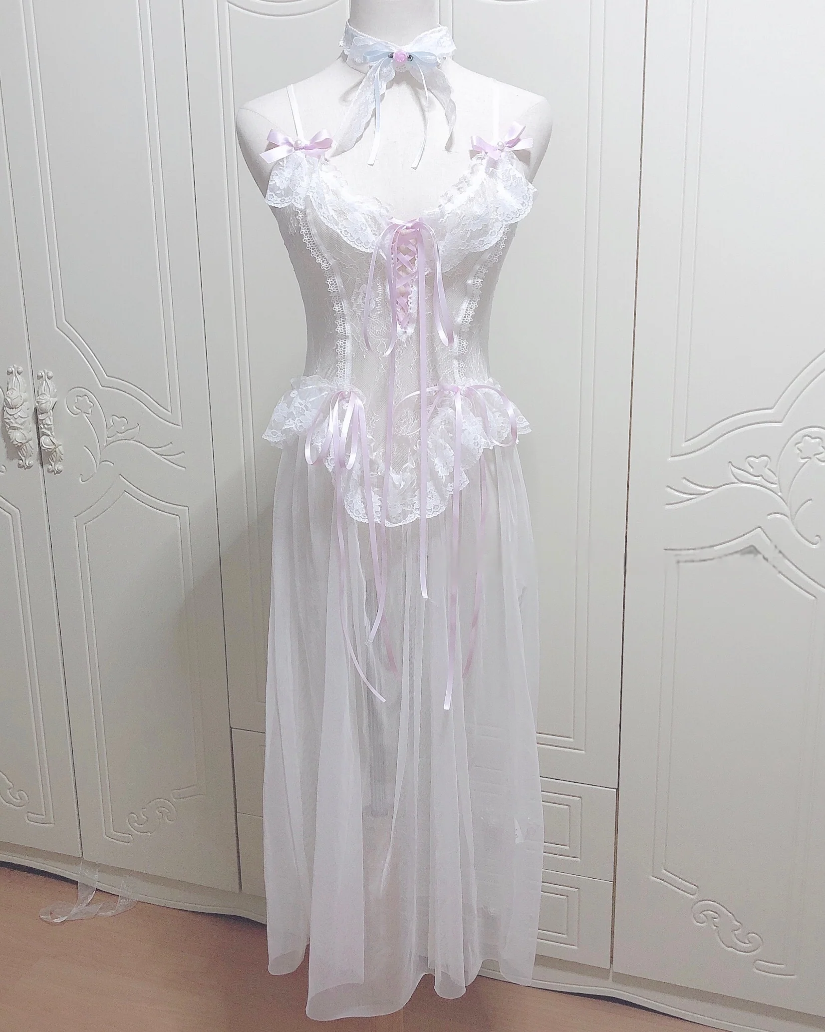 Fairy Coquette Mesh Lace Gown Dress - Image 6