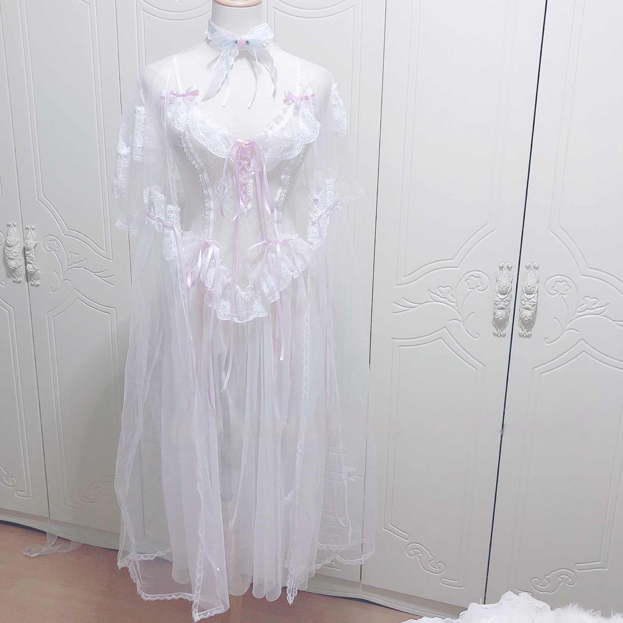 Fairy Coquette Mesh Lace Gown Dress - Image 7