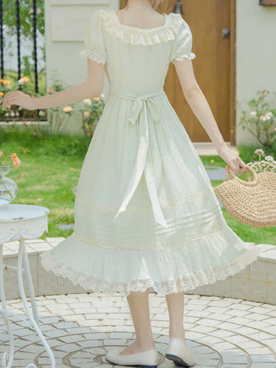 Fairy Cream Green Princess Dress - Image 6