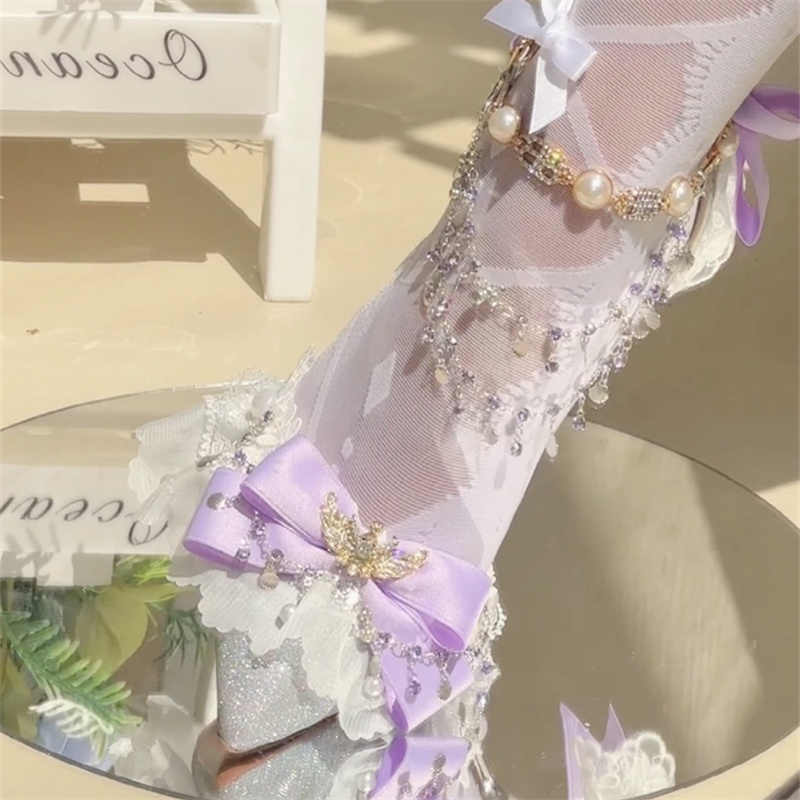 Fairy Crystal Chain Lolita High Heels - Image 6