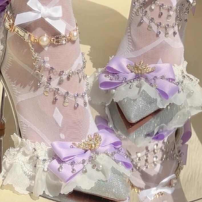 Fairy Crystal Chain Lolita High Heels - Image 7