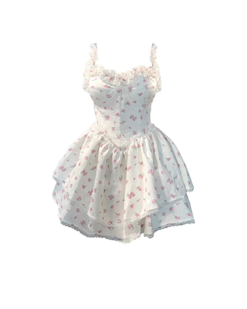 Fairy Floral Princess Mini Coquette Floral Dress - Image 5