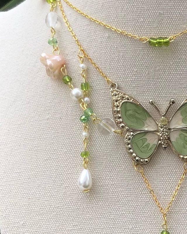 Fairy Green Butterfly Necklace - Image 3