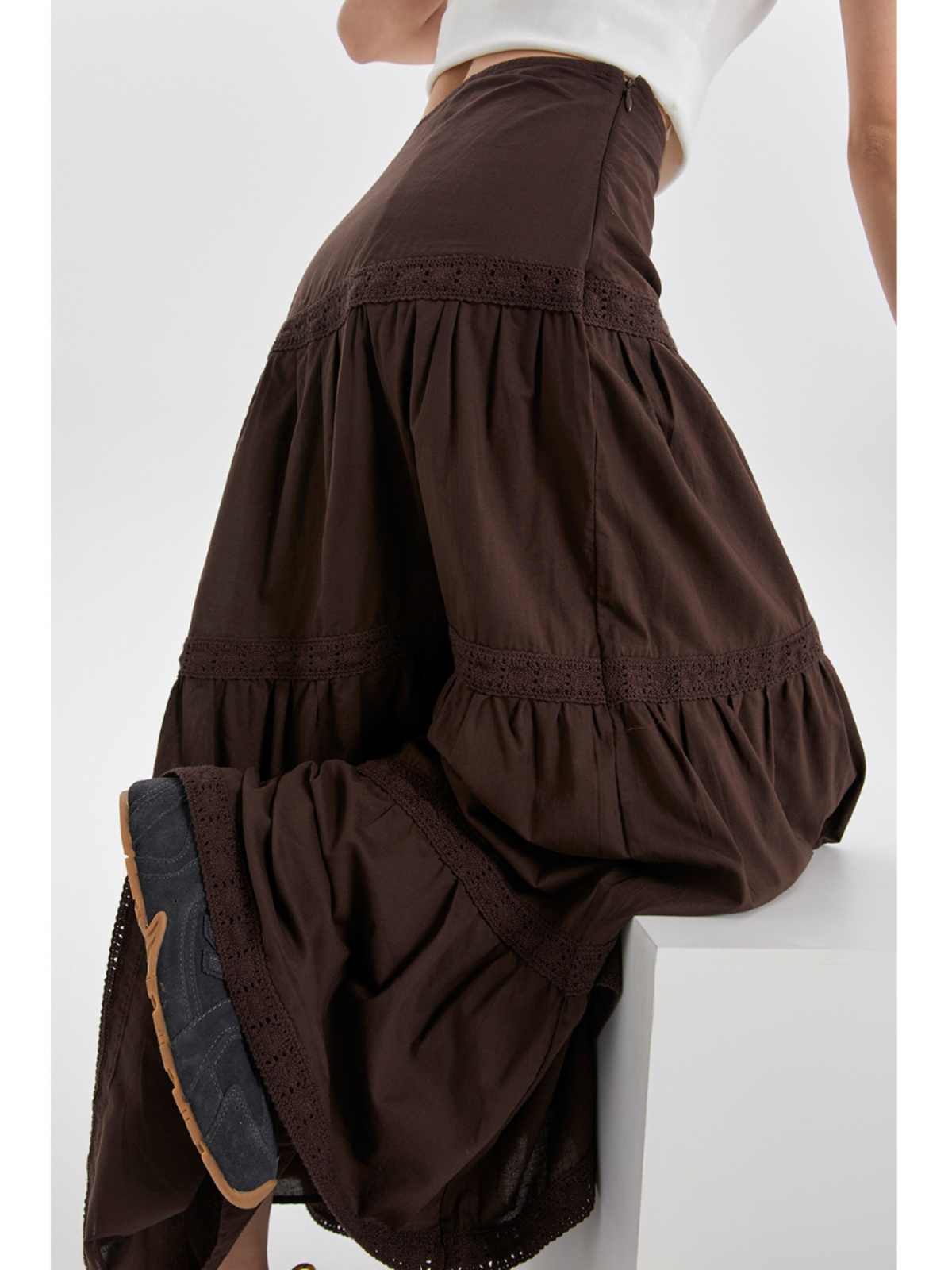 Fairy Grunge Brown Maxi Skirt - Image 2