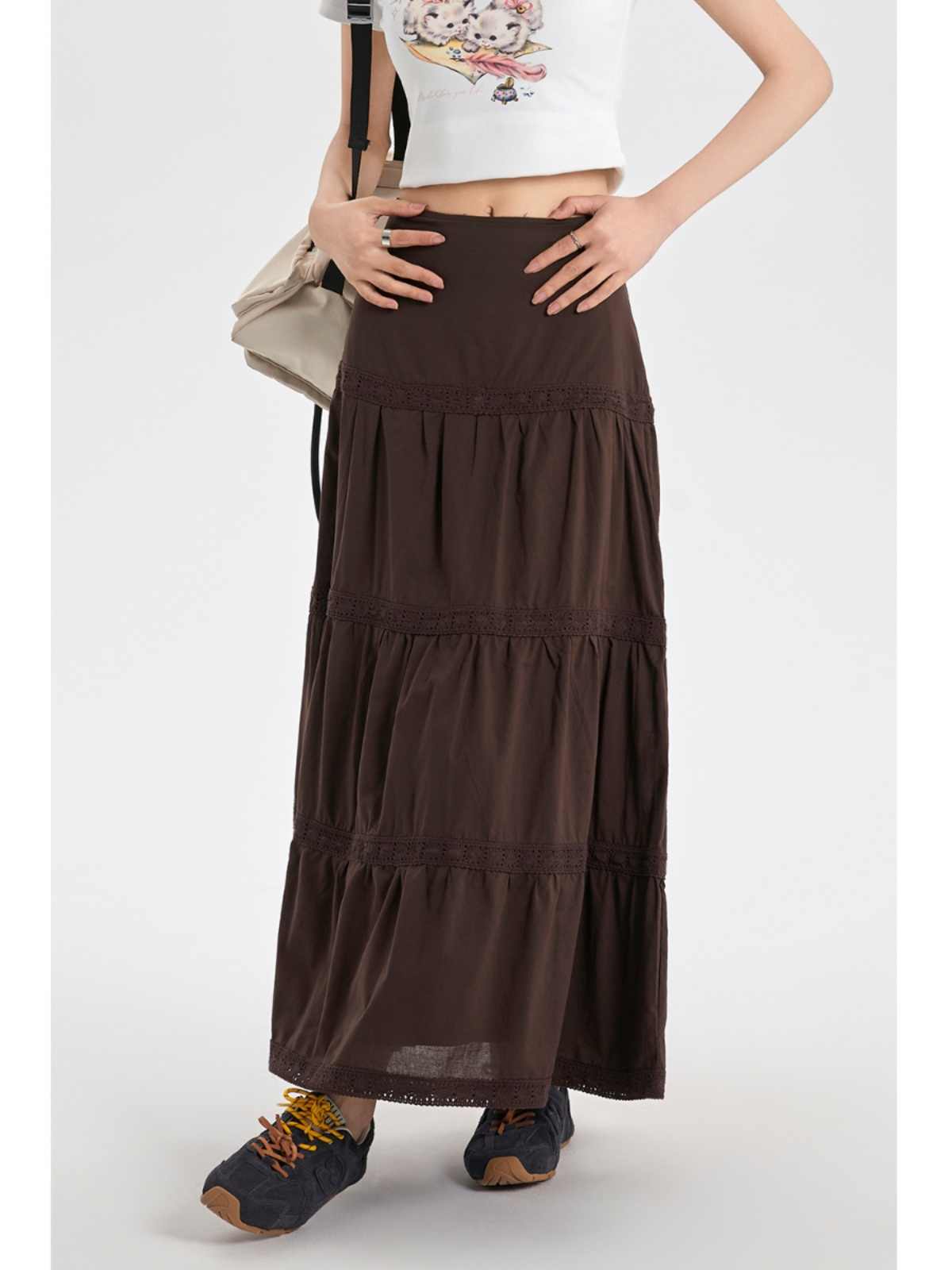 Fairy Grunge Brown Maxi Skirt - Image 3