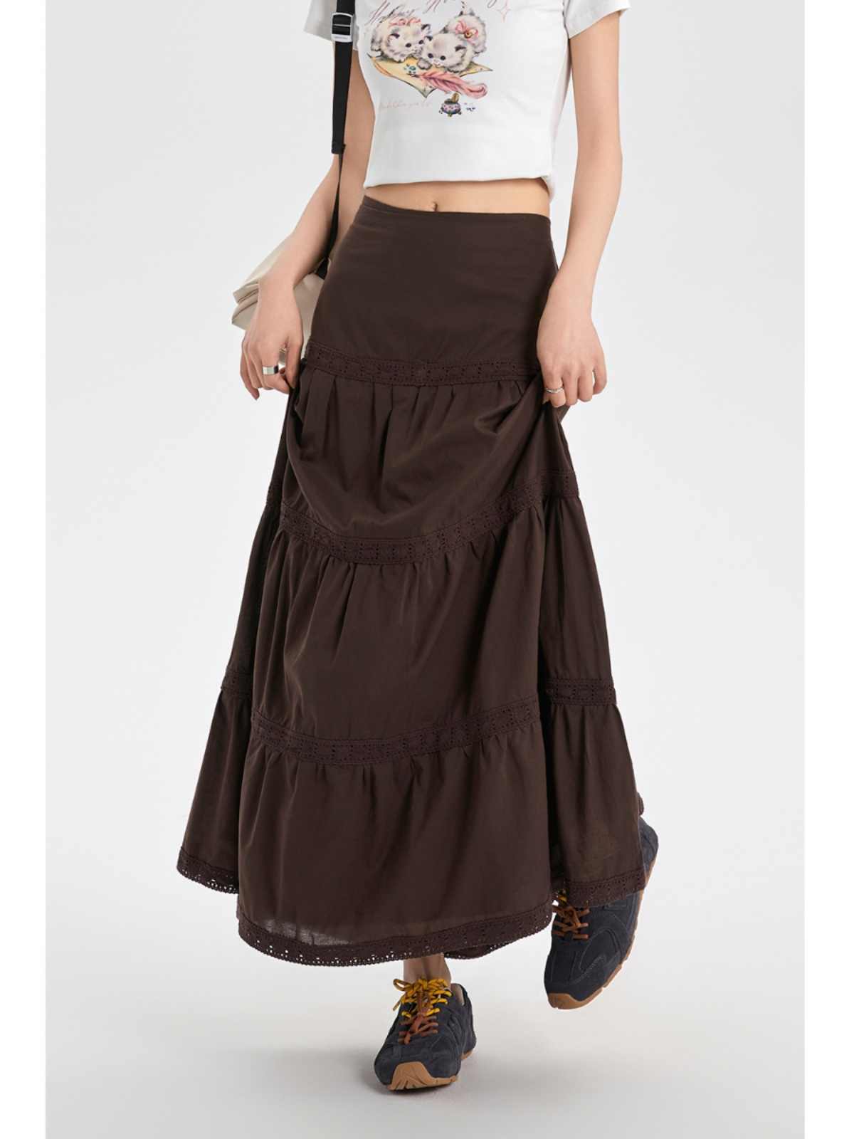 Fairy Grunge Brown Maxi Skirt - Image 4