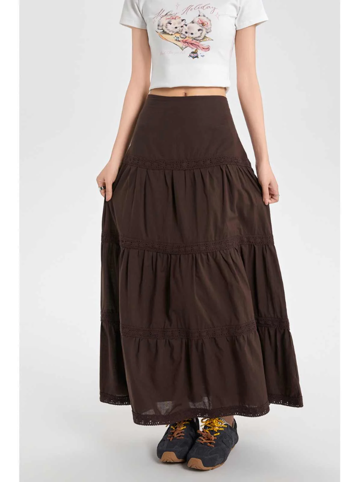 Fairy Grunge Brown Maxi Skirt - Image 5