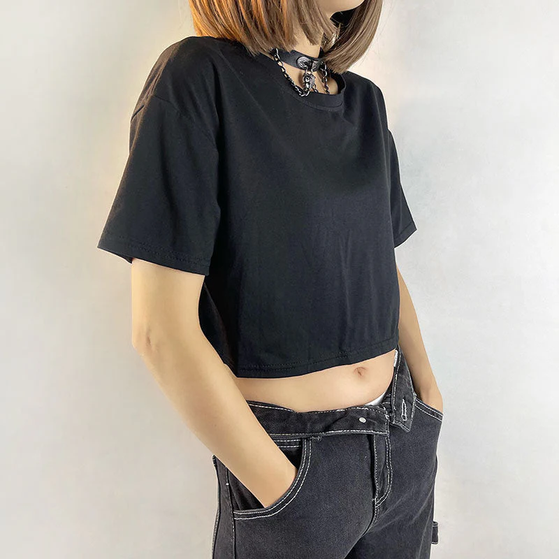 Fairy Grunge Butterfly Hollow Out Crop Top - Image 2
