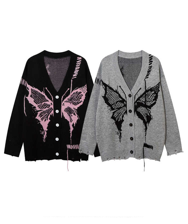 Fairy Grunge Butterfly Knitted Cardigan - Image 4